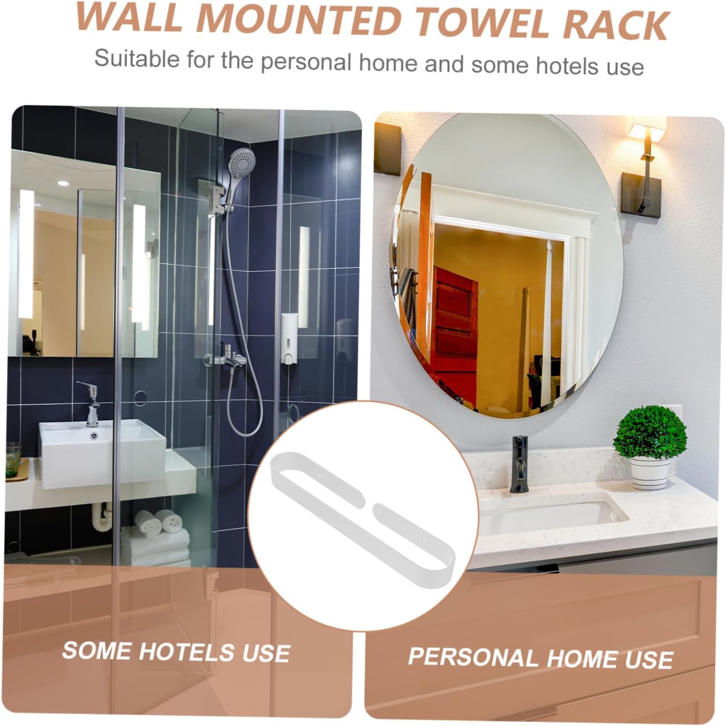 KITANDOVE Hand Towel Holder Aluminum No-Drill Bathroom Rack