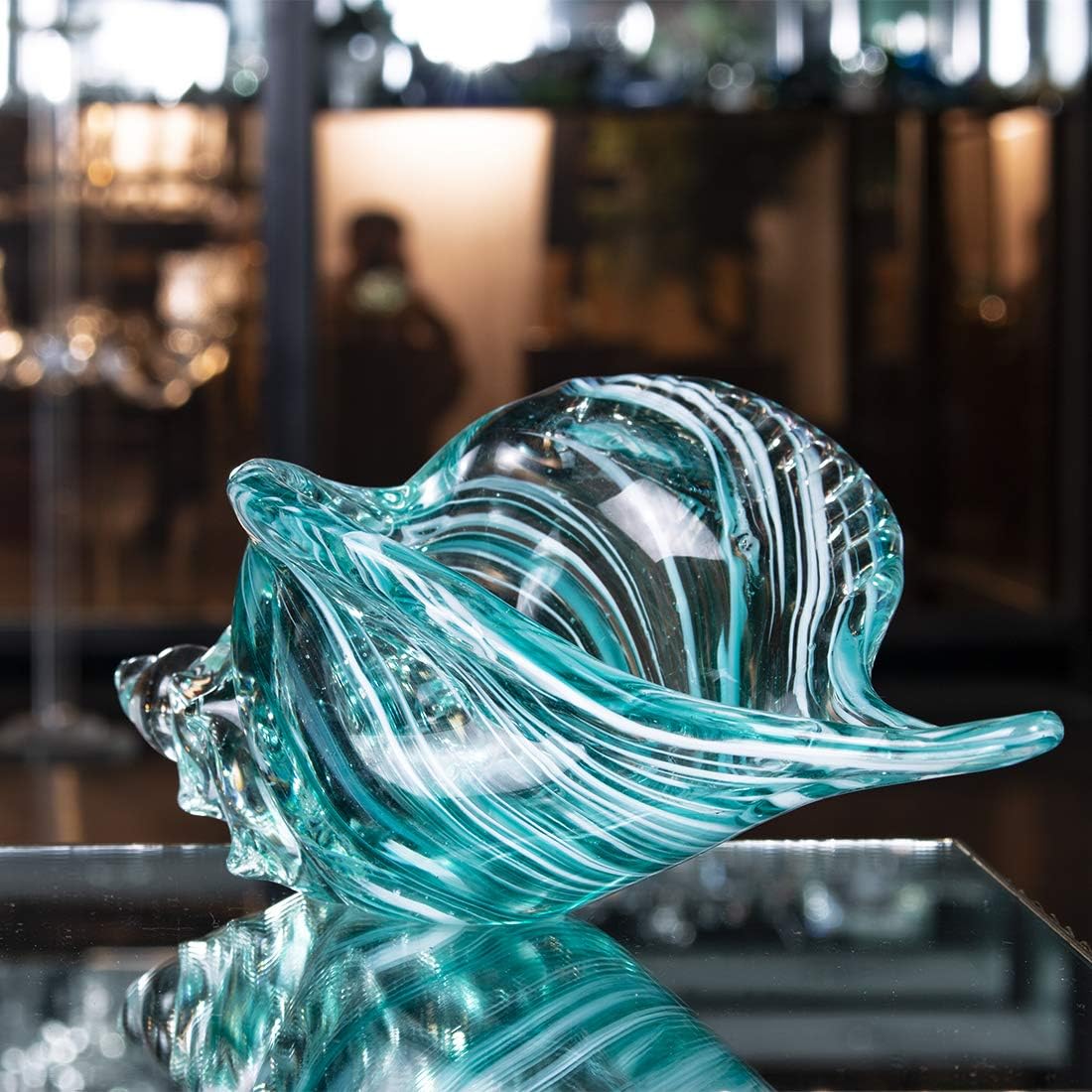 QFkris Hand Blown Glass Conch Figurine Home Decor 1