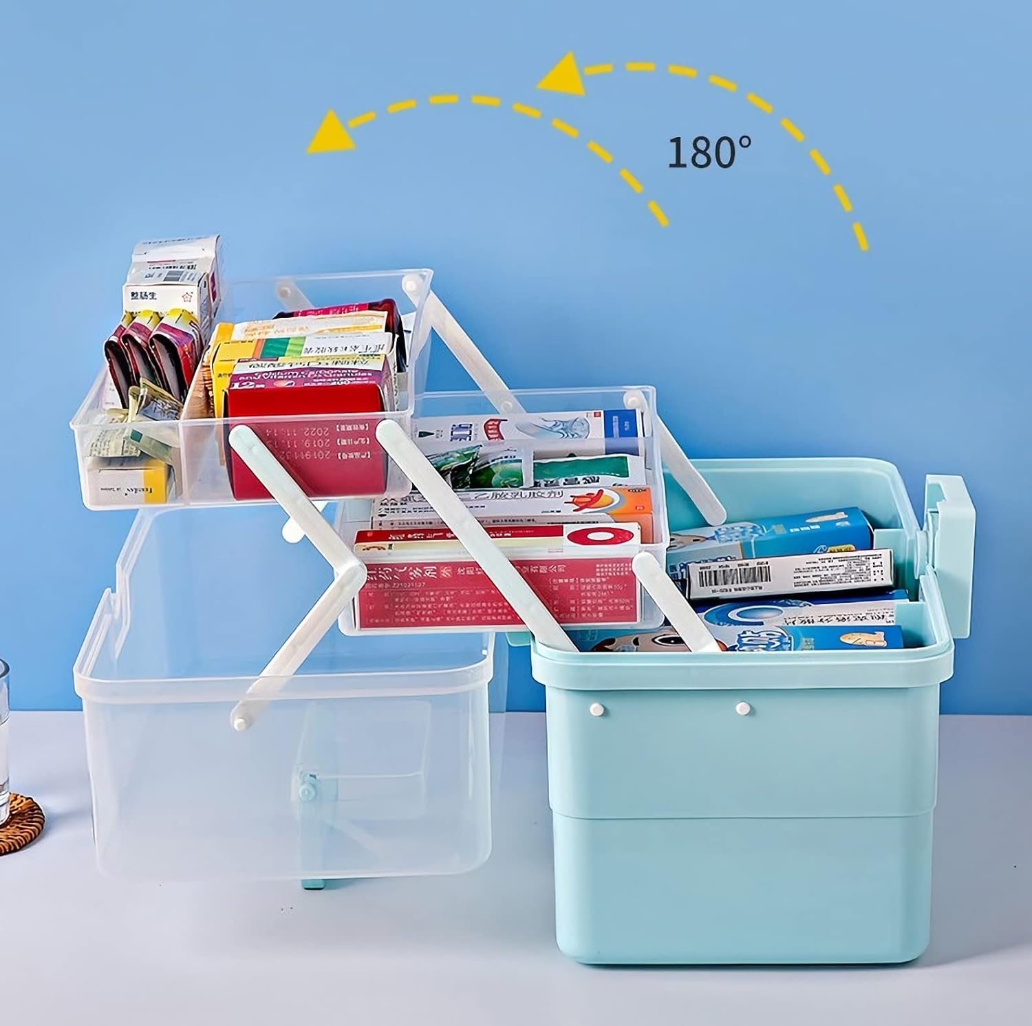 Fragolucyou Medicine Cabinet with 3 Tier and 7 Day Pill Organizer