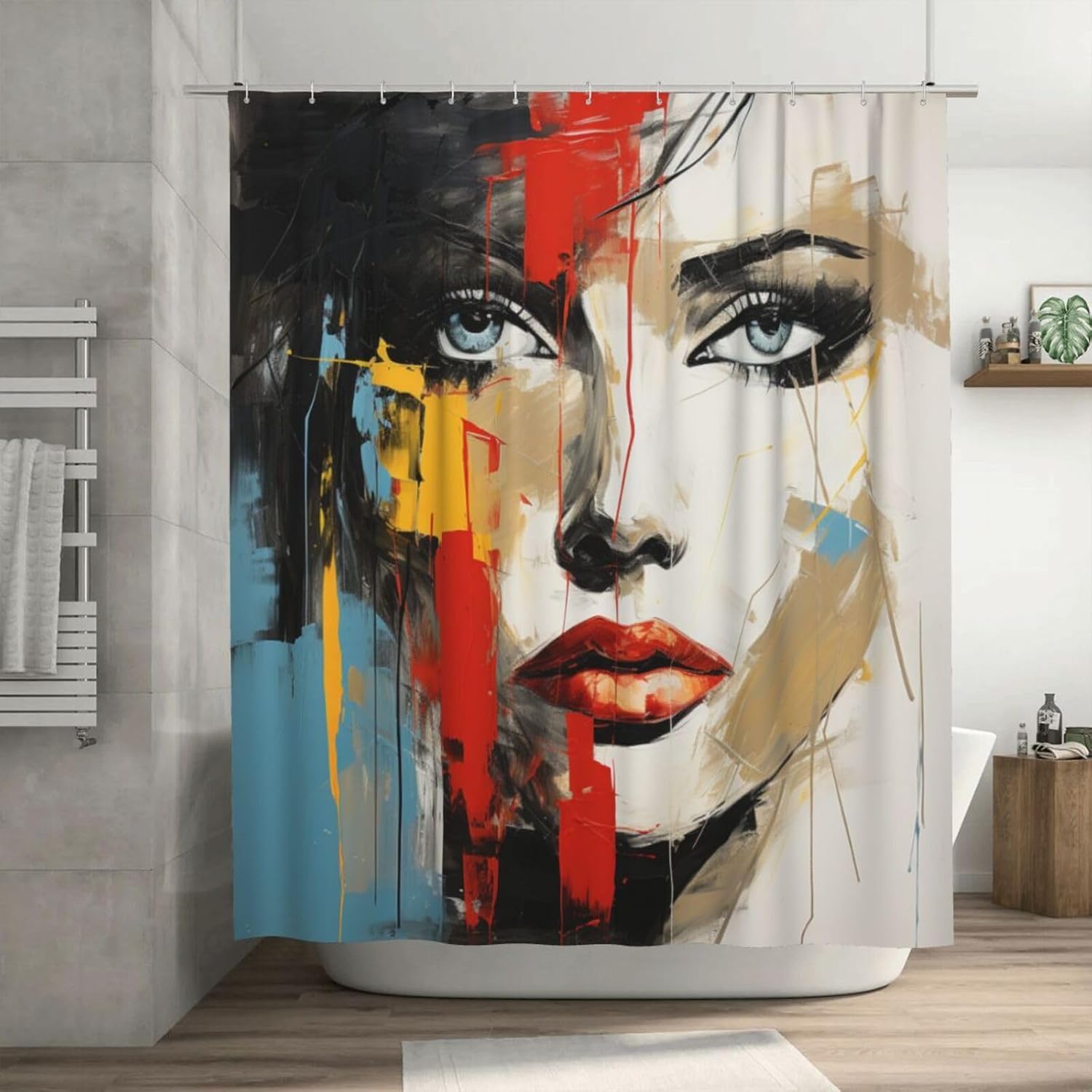 DAOWANGZUO Boho Shower Curtain Set with 12 Hooks 72x72in 1
