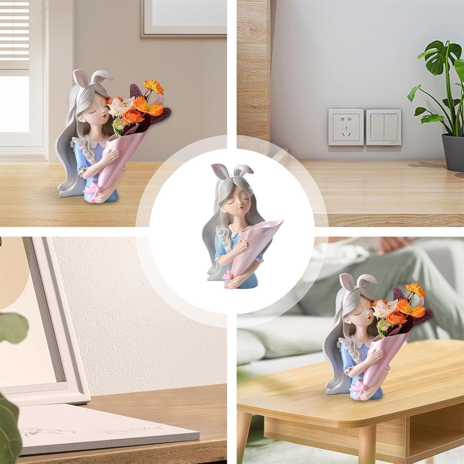 Nudsfuii Girls Statue and Vases Figurines Home Decor