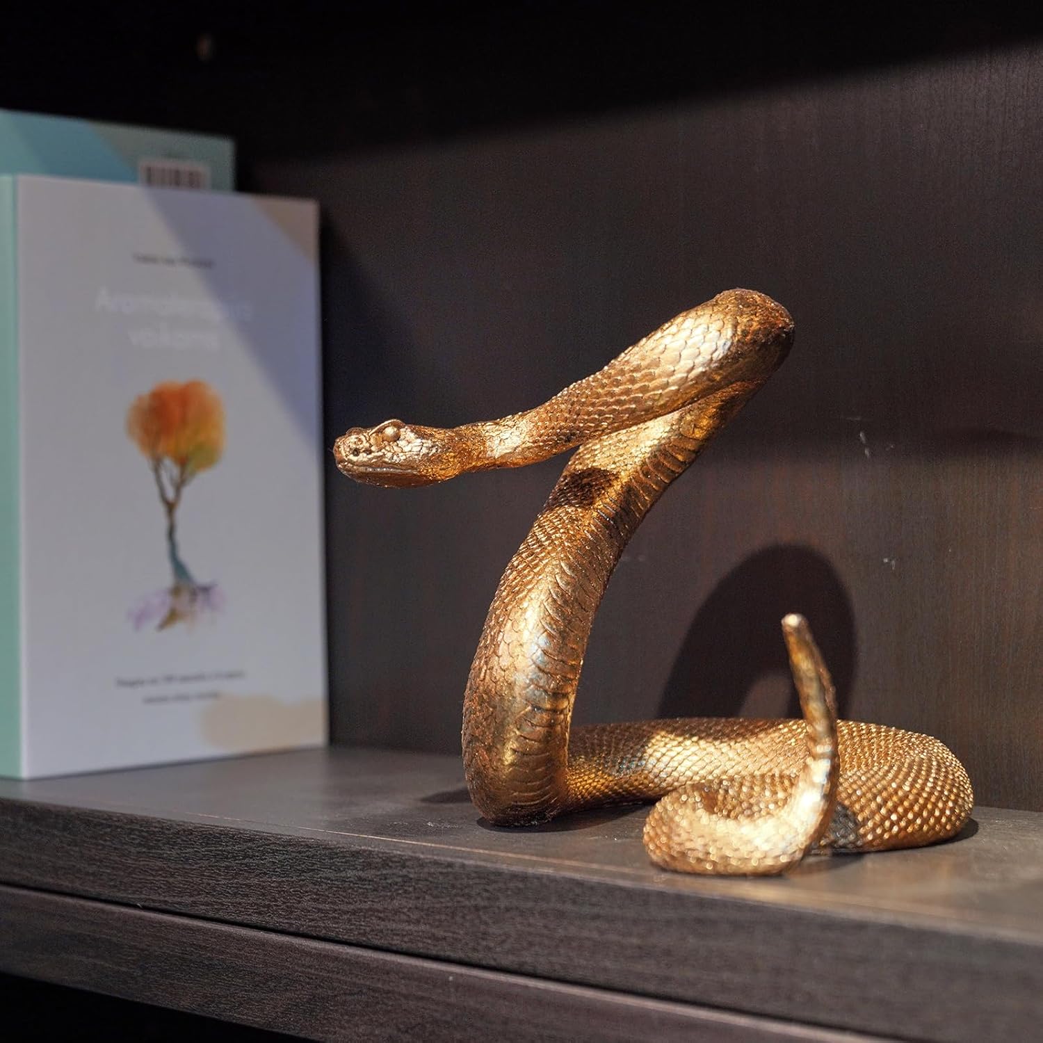 Guichifun Gold Resin Snake Statue - Chinese New Year Home Decor