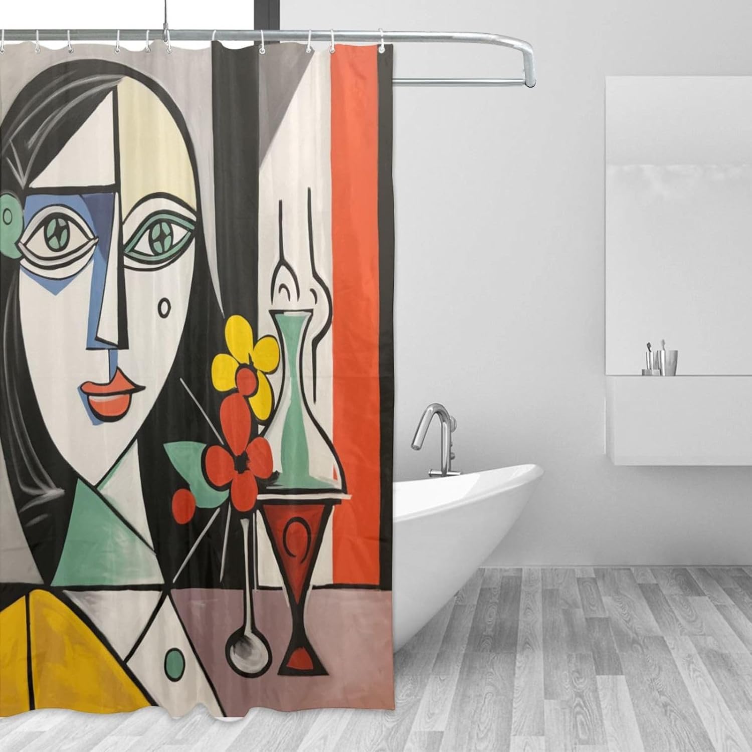 DAOWANGZUO Female Face Shower Curtain Set 72x72in