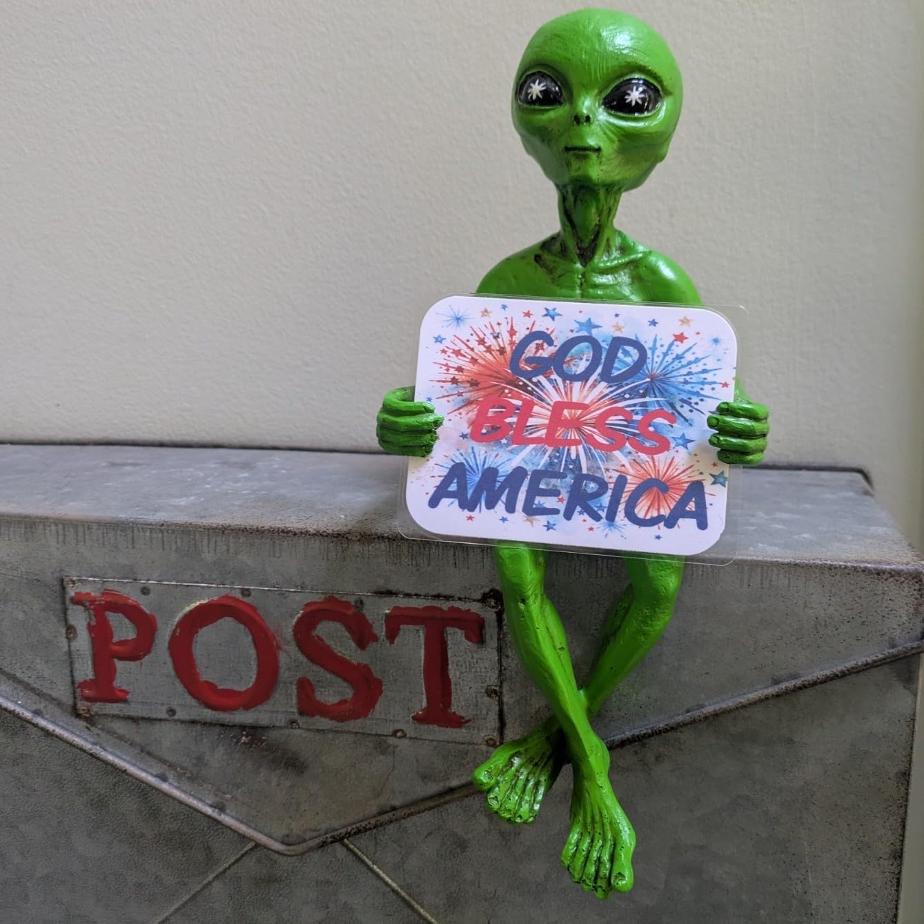 John Bernard Company Alien Invasion 4th of July Patriotic Statue
