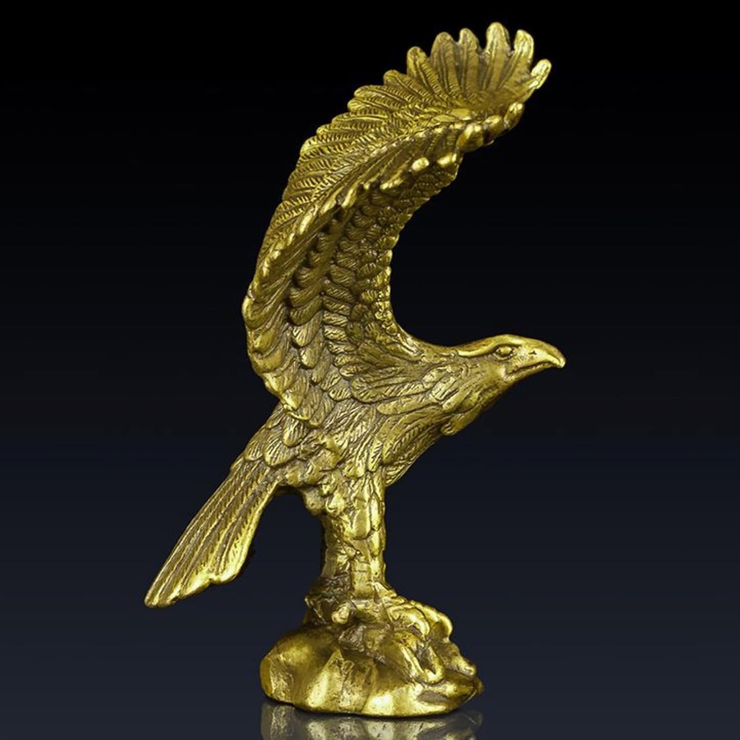 Brass Eagle Spread Wings Statue - Solid Bronze Art Decor