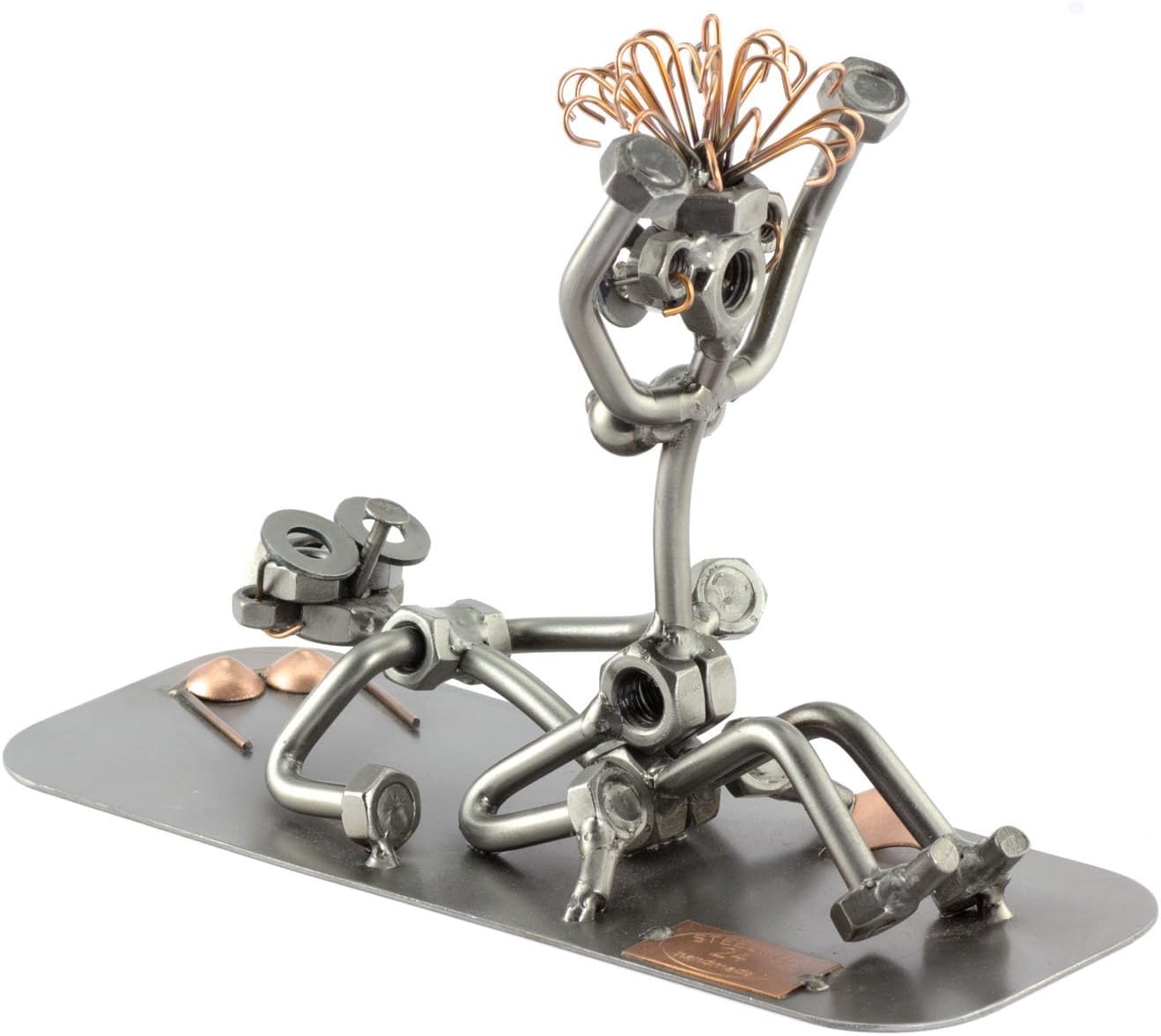 Love on The Floor Sculpture Nuts Bolts Metal Ornament