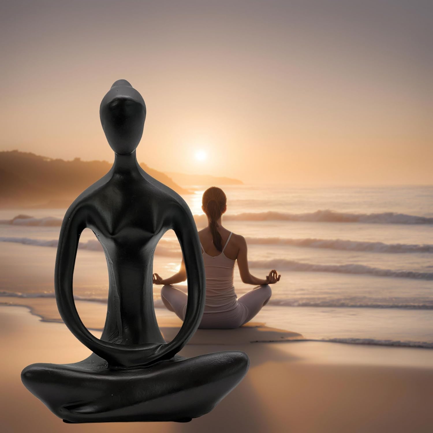 Bellaa 8-Inch Buddha Statue Zen Meditation Decor
