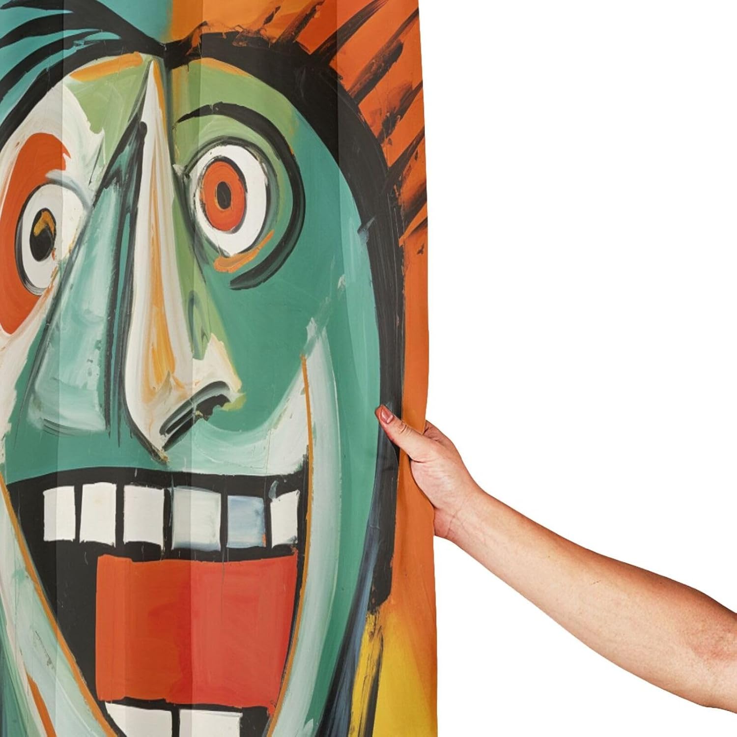 Laughing Boy Boho Shower Curtain Set with 12 Hooks 72x72in