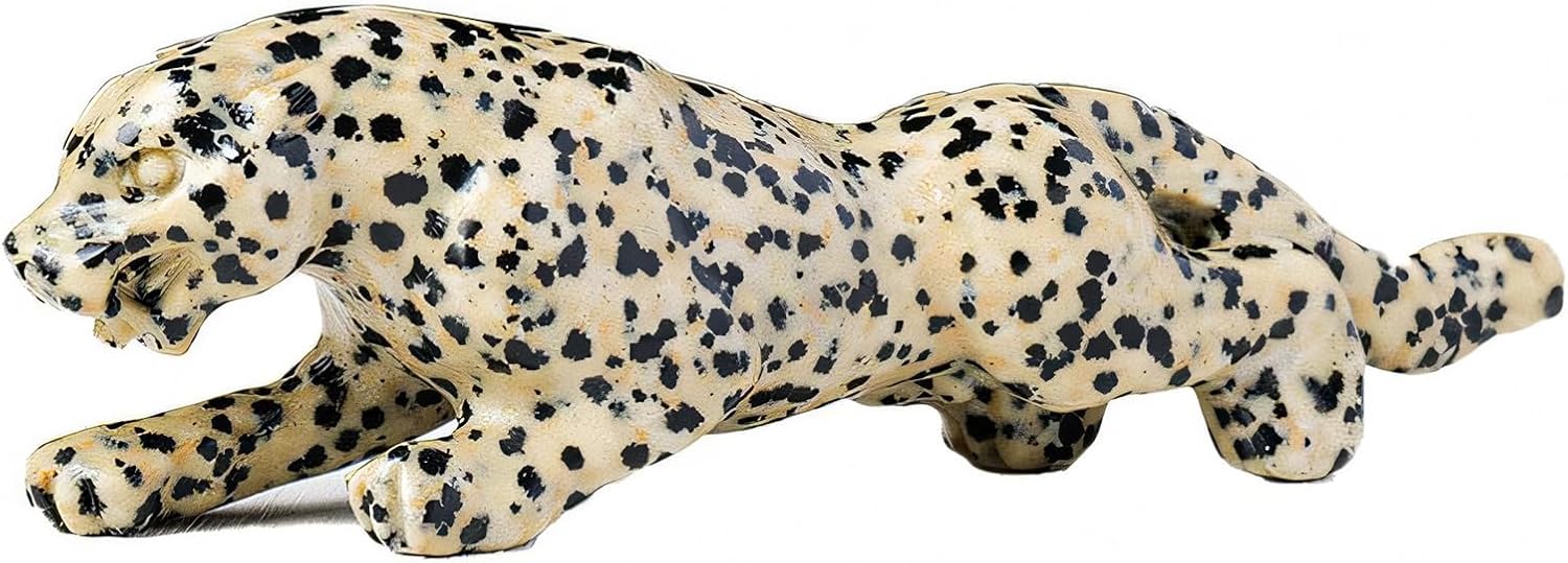 472 Inch Natural Spotted Stone Leopard Figurine