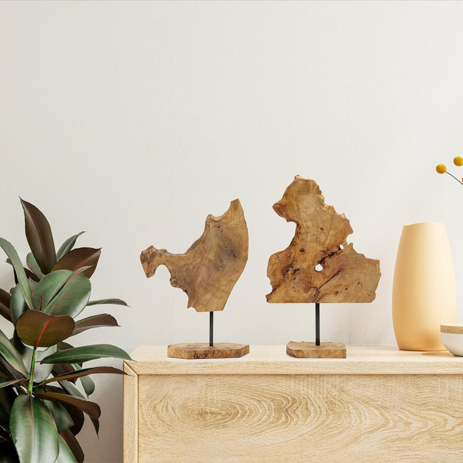 NAHARO Handcarved Root Wood Sculpture - Rustic Decor
