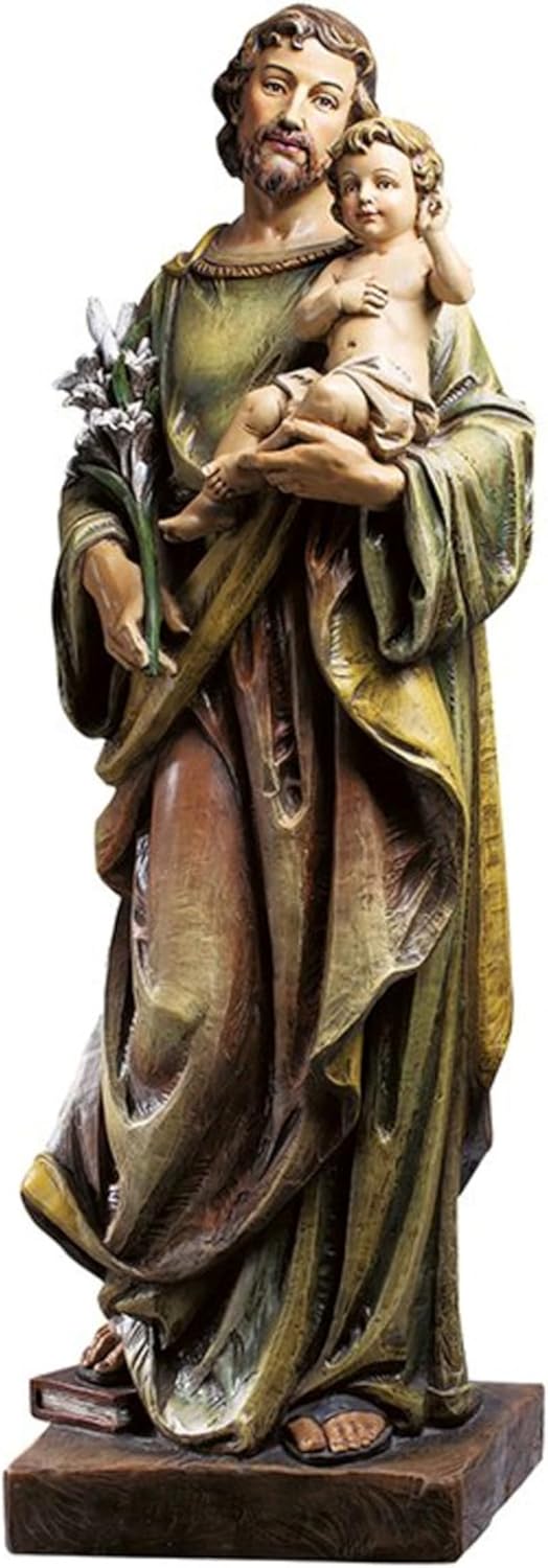 St Joseph with Child Statue 48 Tall Hand-Painted Resin