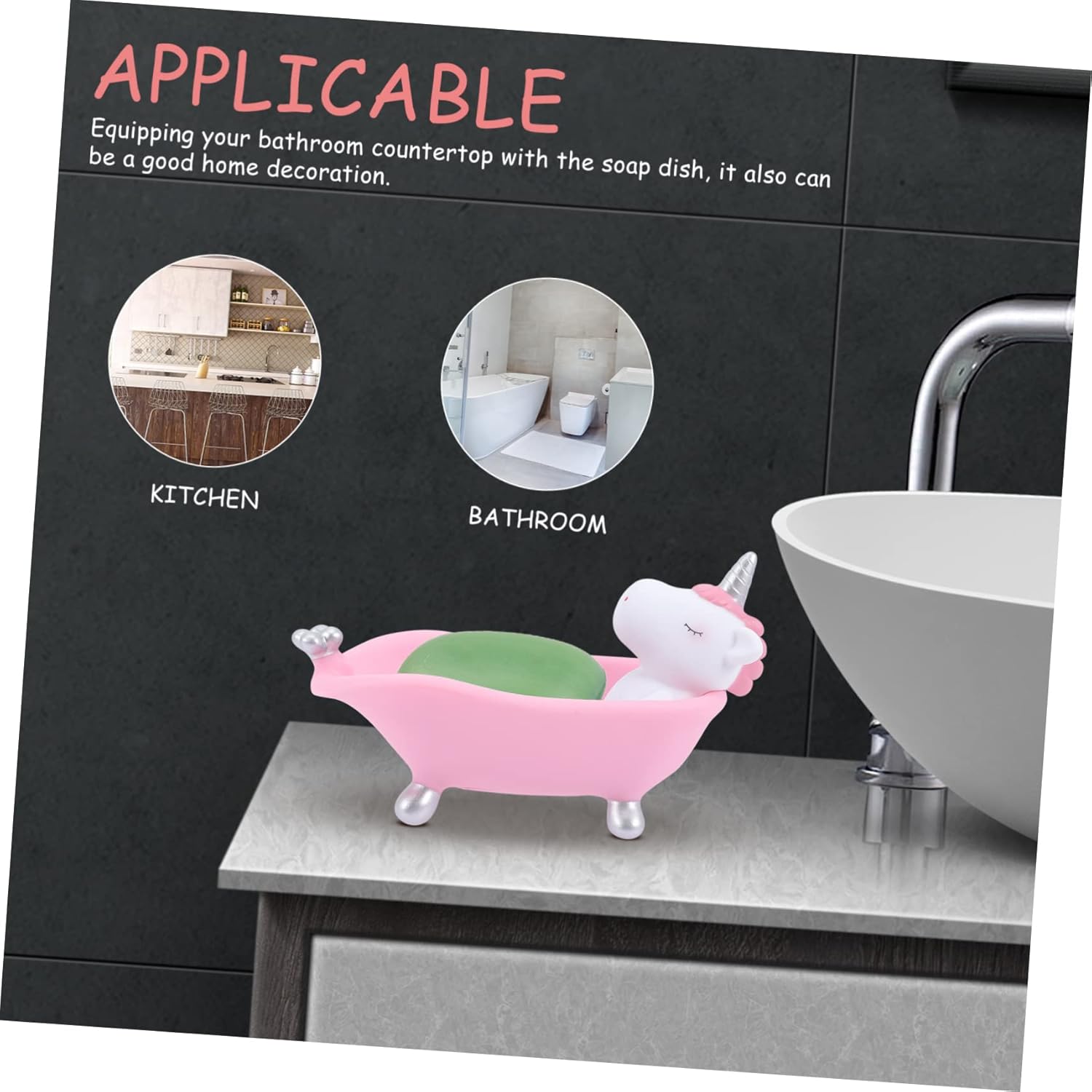 Cartoon Unicorn Soap Dish for Bathroom and Kitchen