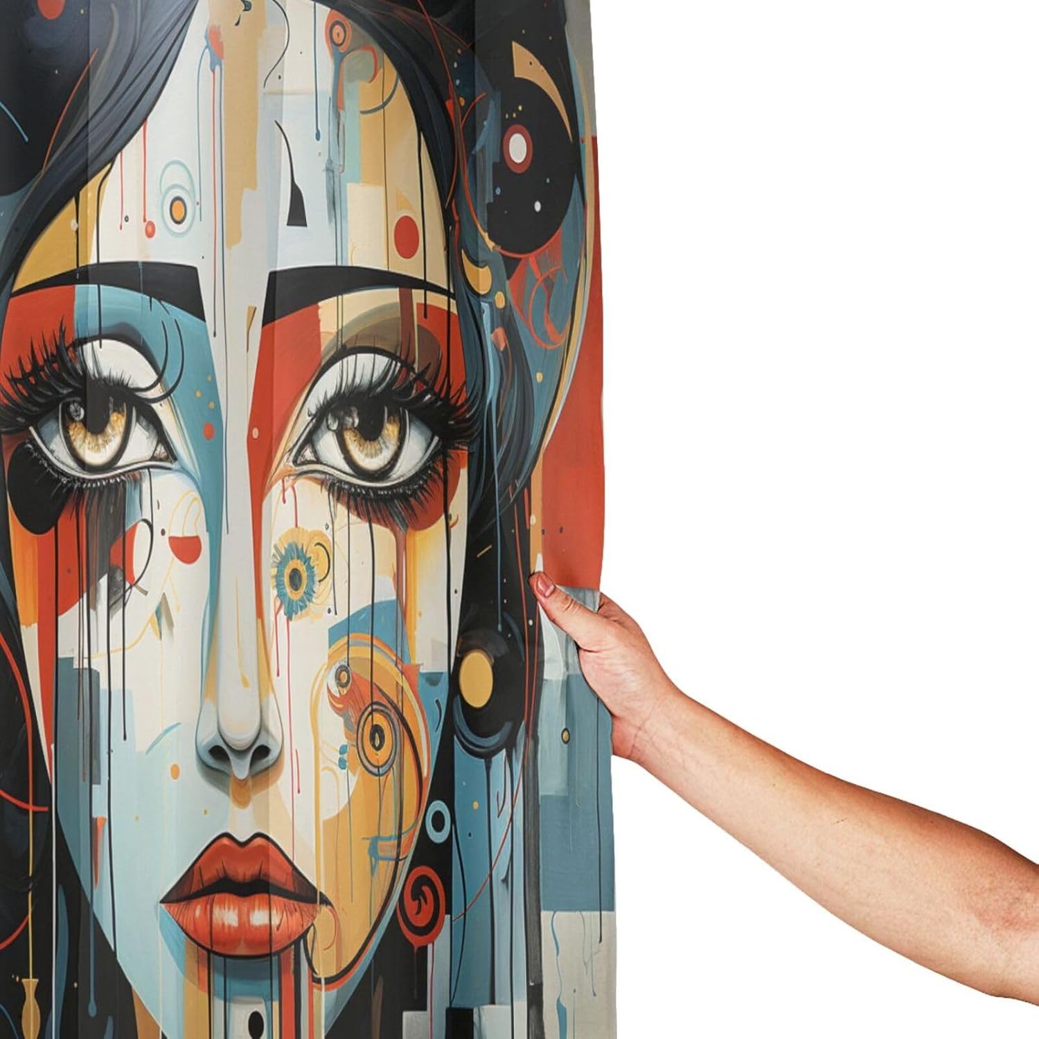 DAOWANGZUO Female Face Shower Curtain Set 72x72in 1