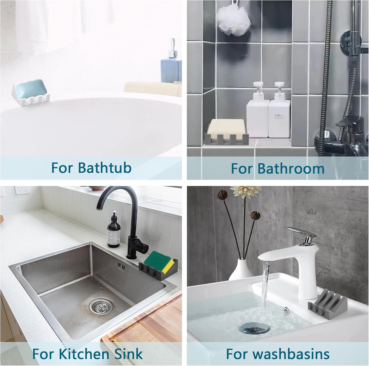 Upgrade Suction Silicone Soap Dishes with Drainage
