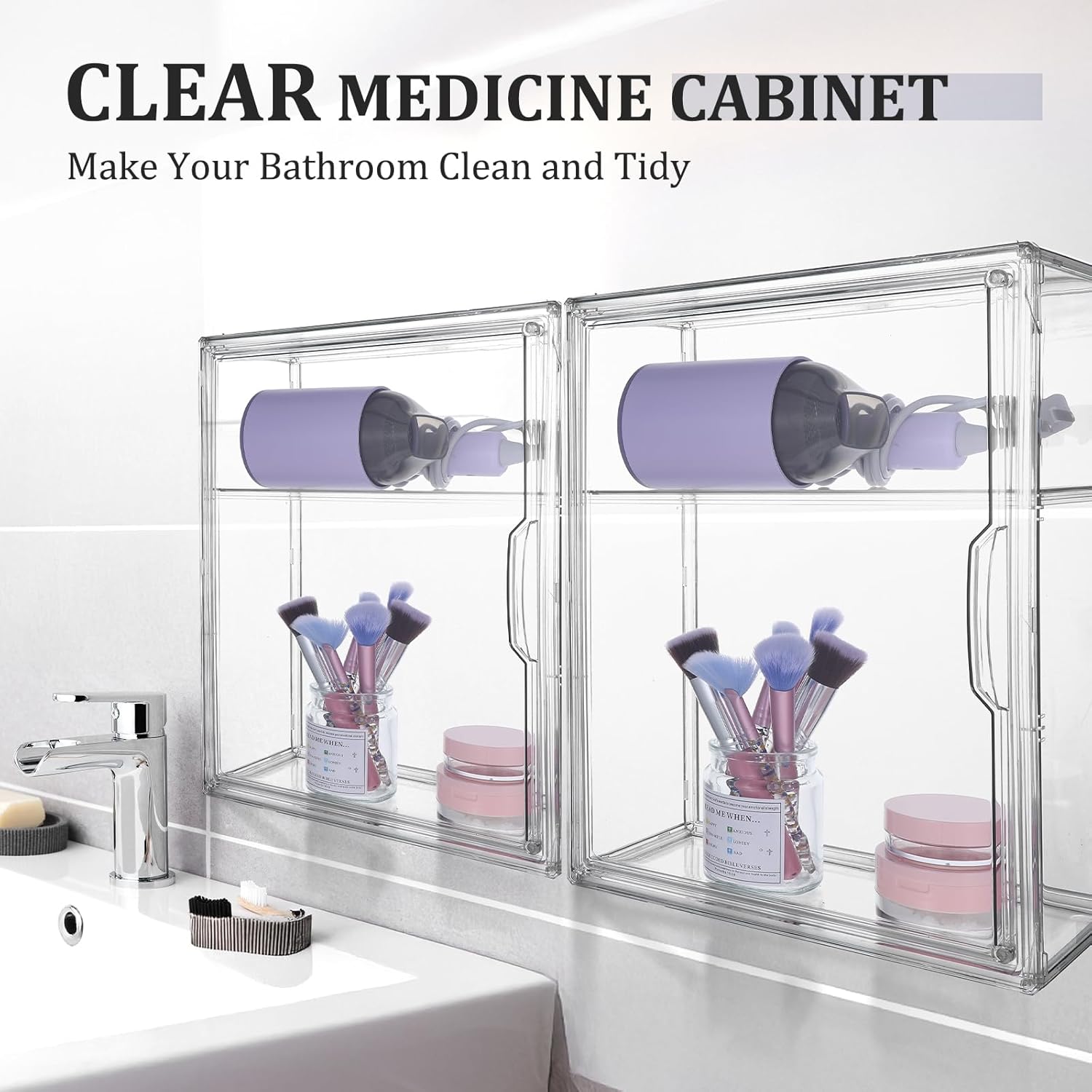 HOFURME Clear Medicine Cabinet for Small Bathrooms
