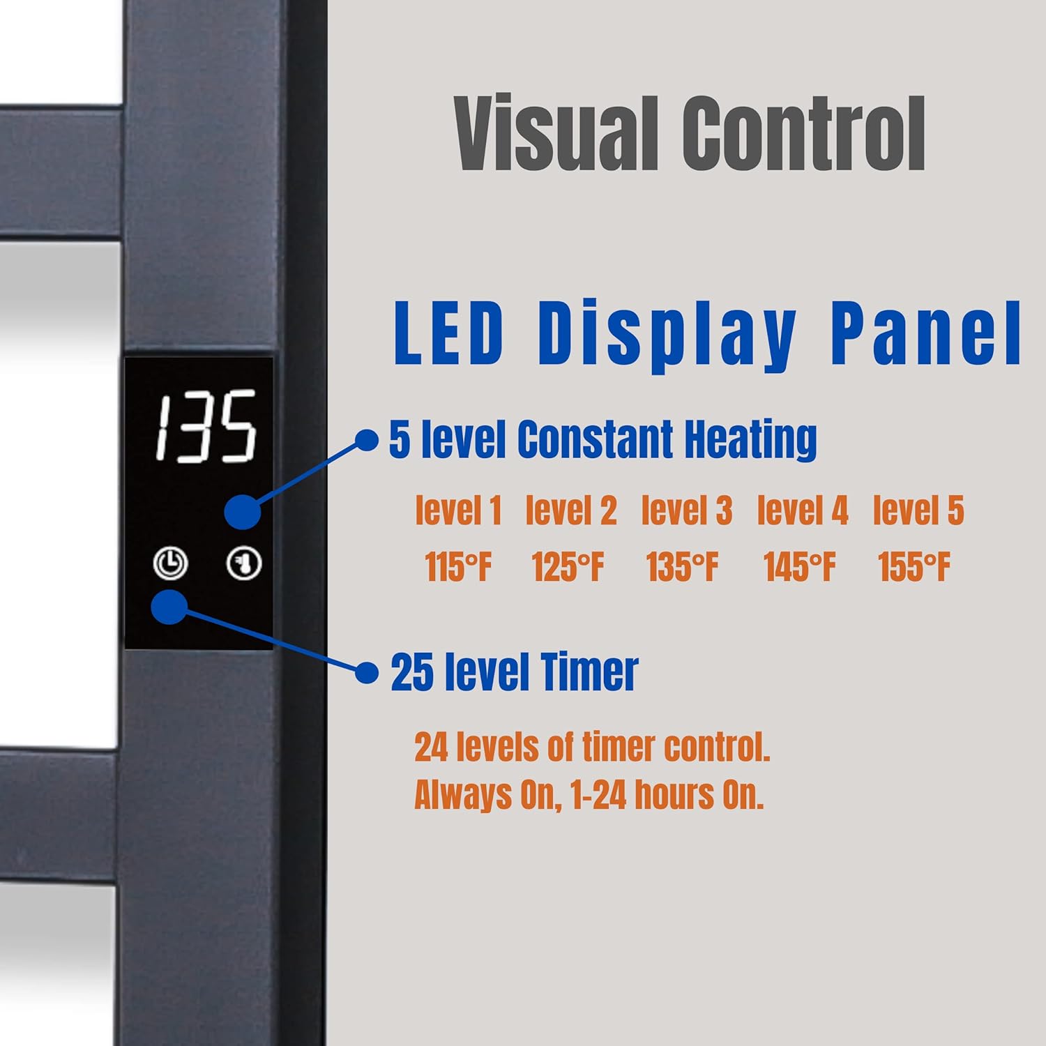 Topdattion Super Thin Electric Towel Warmer with Timer and Temperature Control