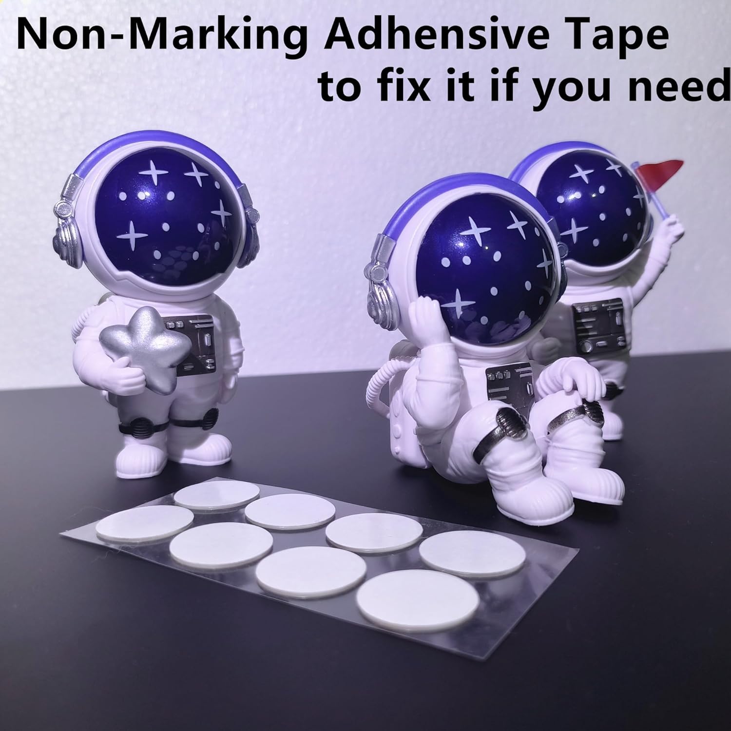 Blue Stars Astronaut Statues Resin Space Decor Figurines
