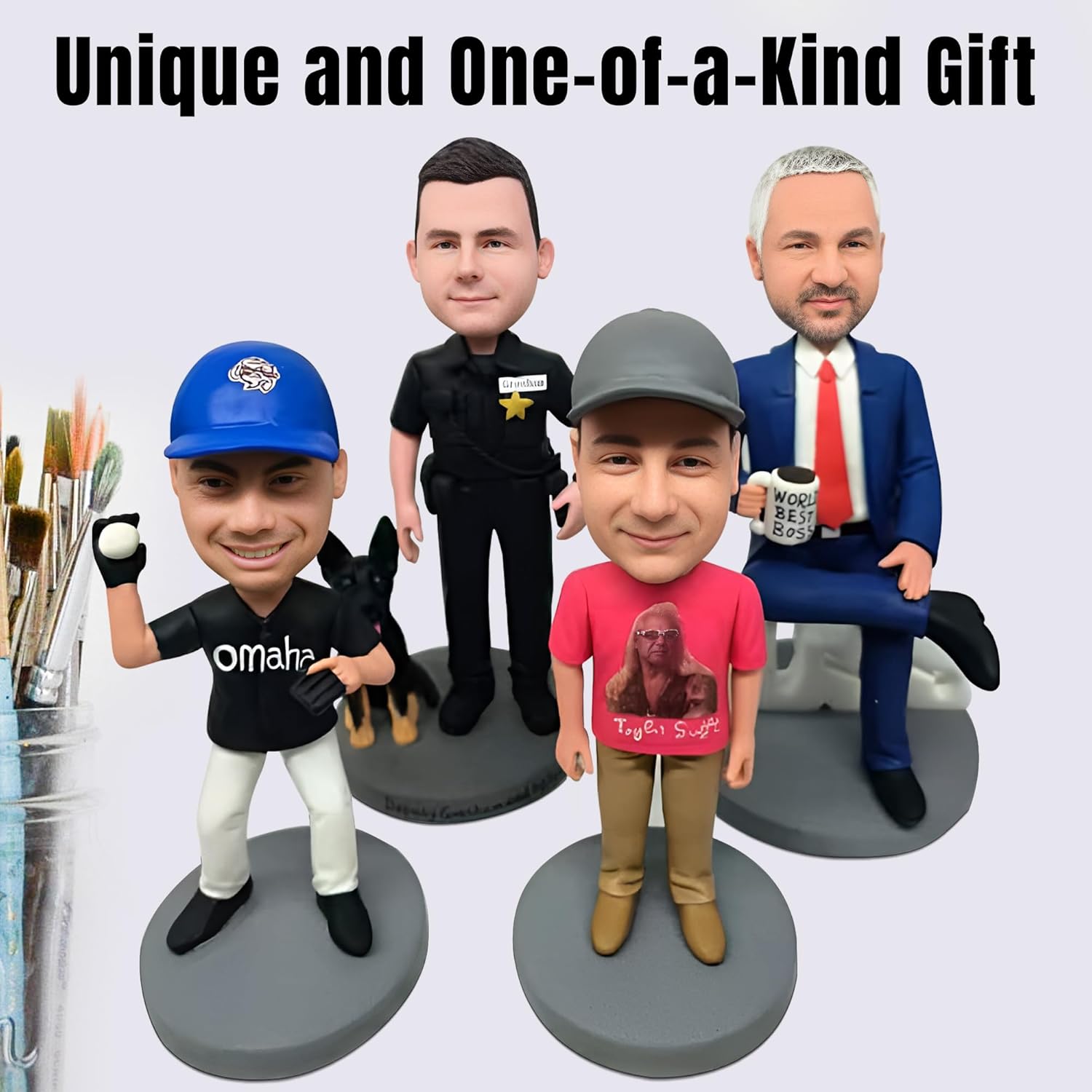 Customized Police Officer Bobblehead - Personalized Desk Decor