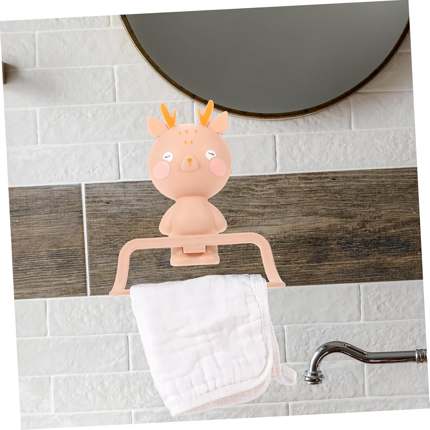 Cartoon Elk Towel Ring - Wall Mounted No Drill Installation