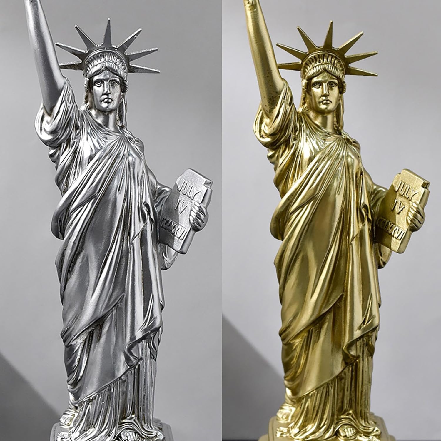 Elegant Statue of Freedom Women God Resin Ornament Silver 1