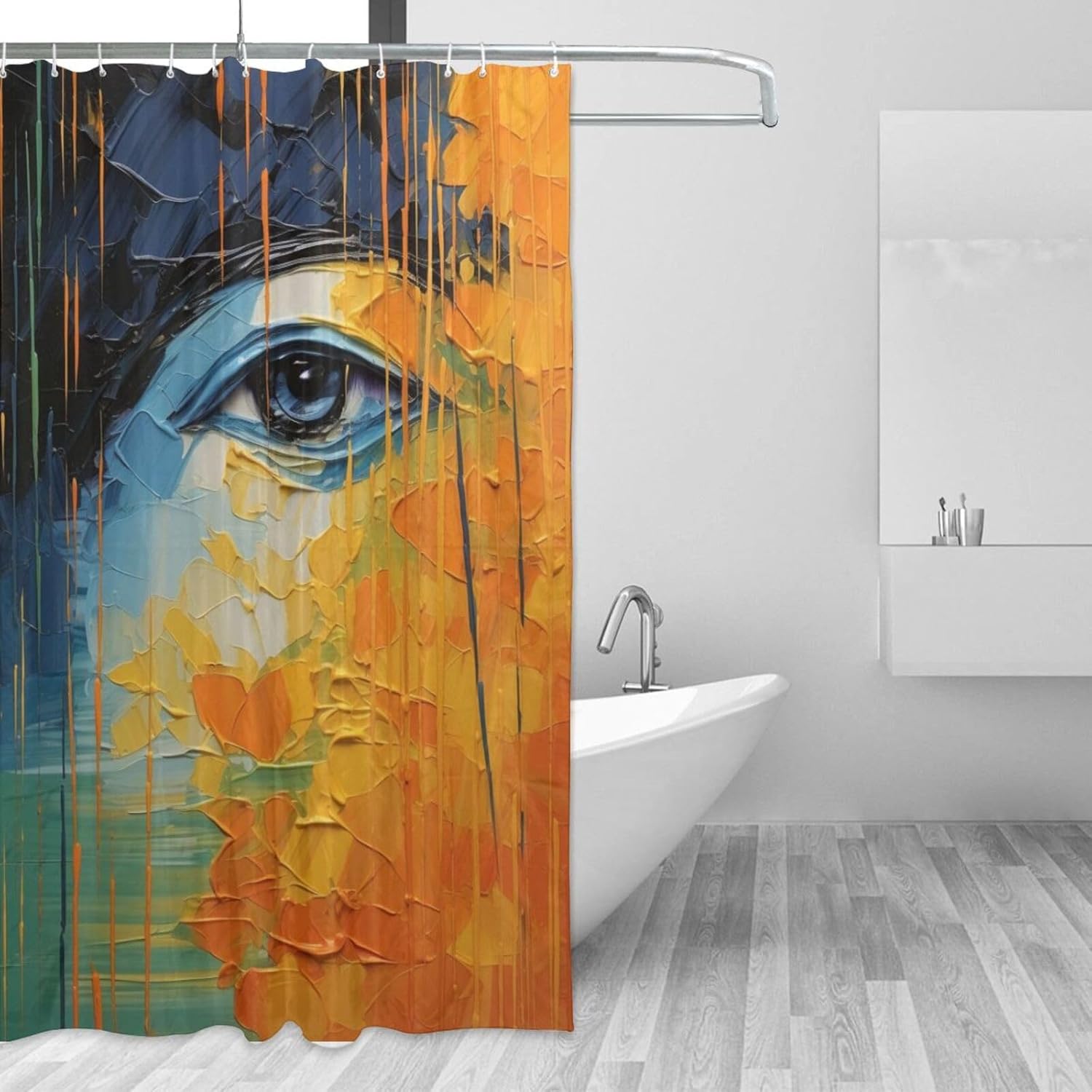 DAOWANGZUO Girls Eye Shower Curtain Set 1