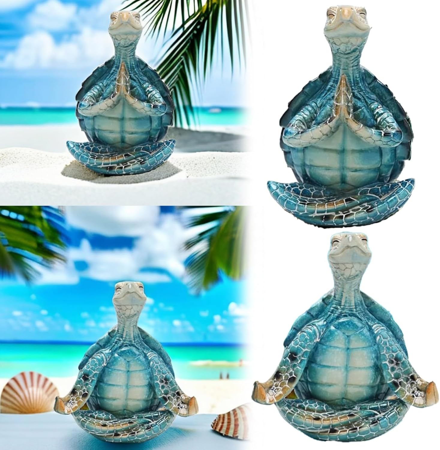 Nudsfuii Sea Turtle Yoga Statue Home Decor