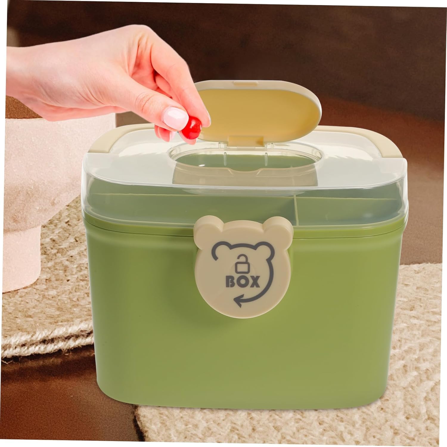 COLLBATH Medicine Cabinet with Lock and Anti-Pinch Hand