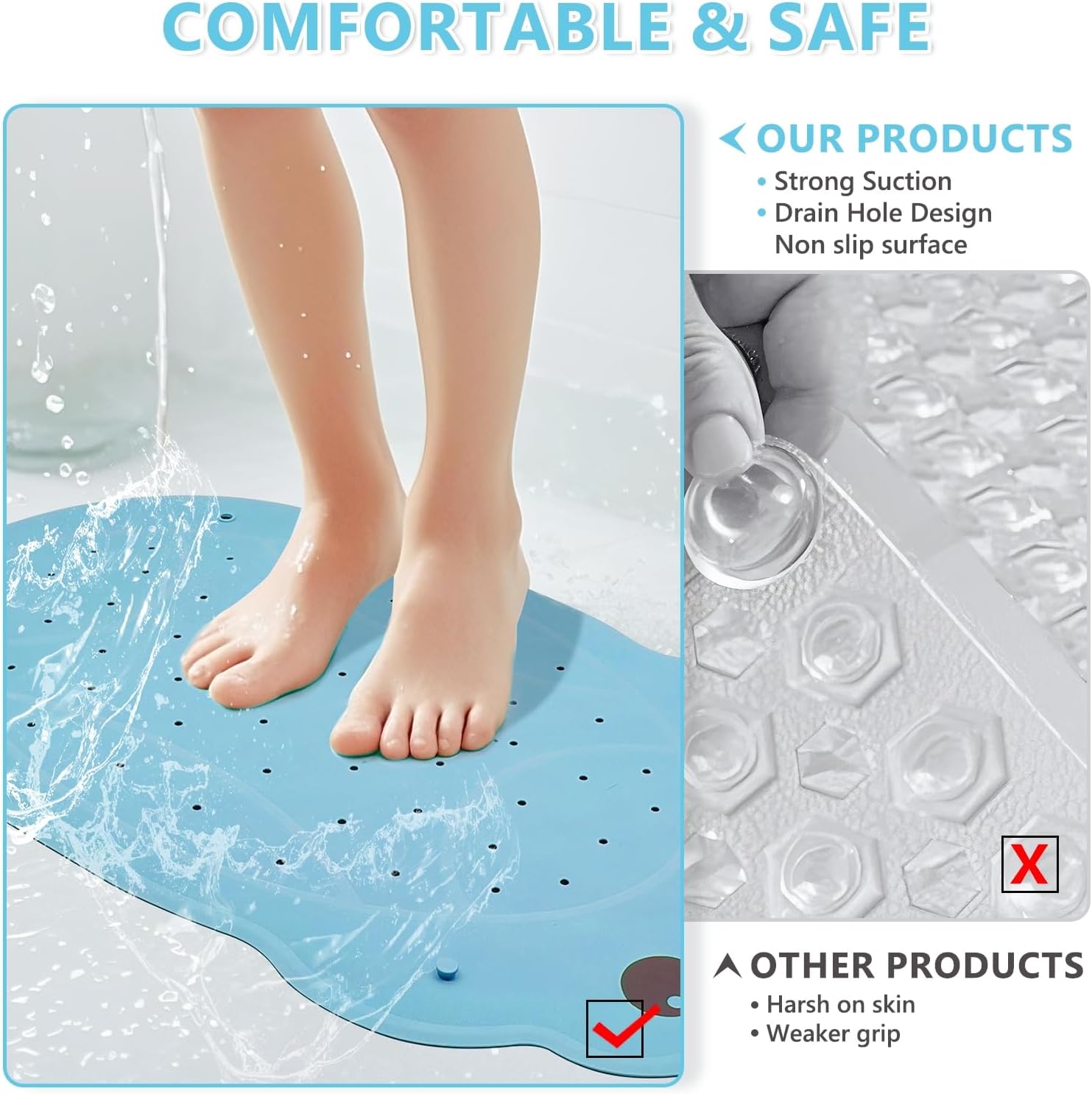 DAECHAO Frog Bath Mat for Kids - Non Slip 30x18 Inch