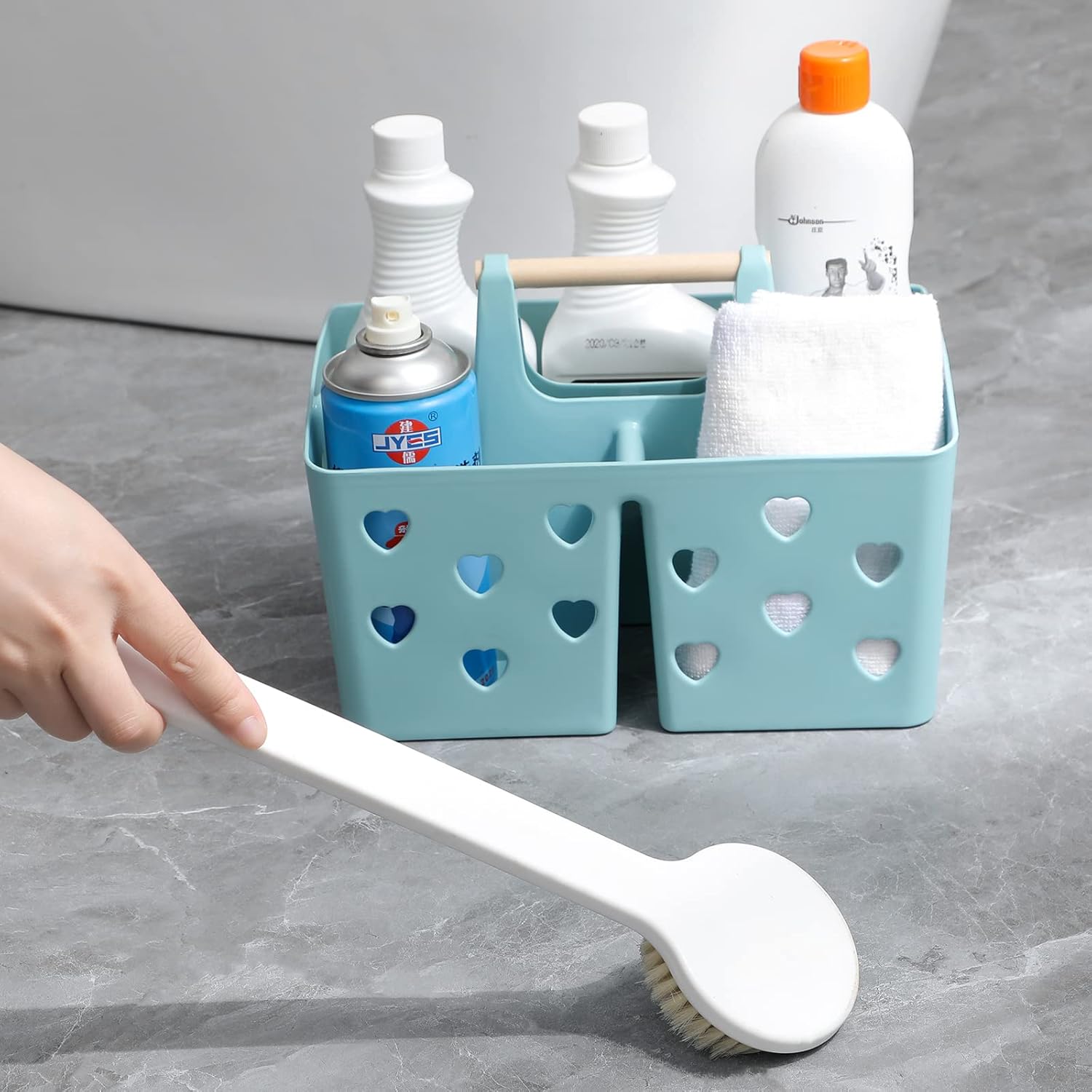 Anyoifax Portable Shower Caddy with Handle and Drainage