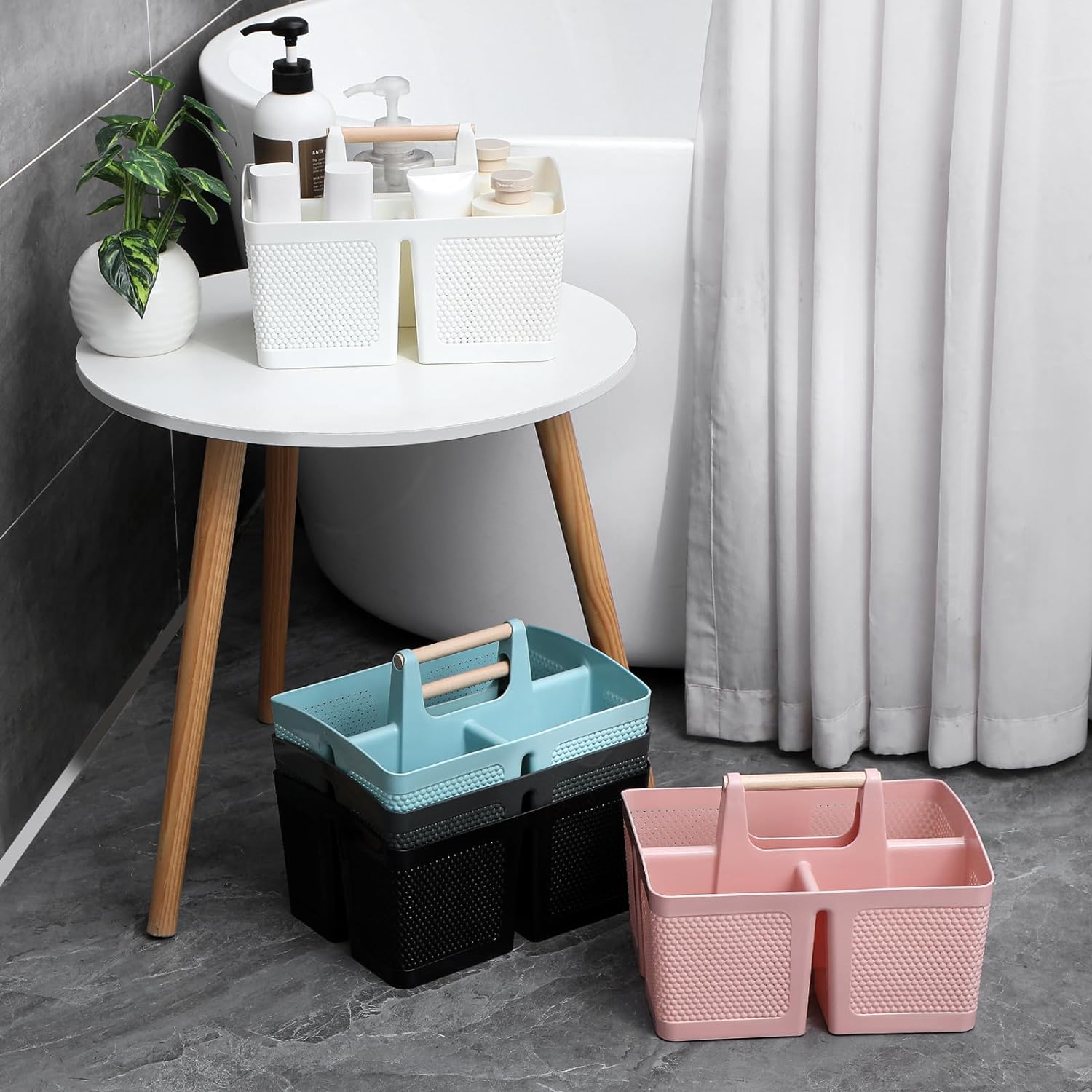 Rejomiik Portable Shower Caddy with Handle - Grey