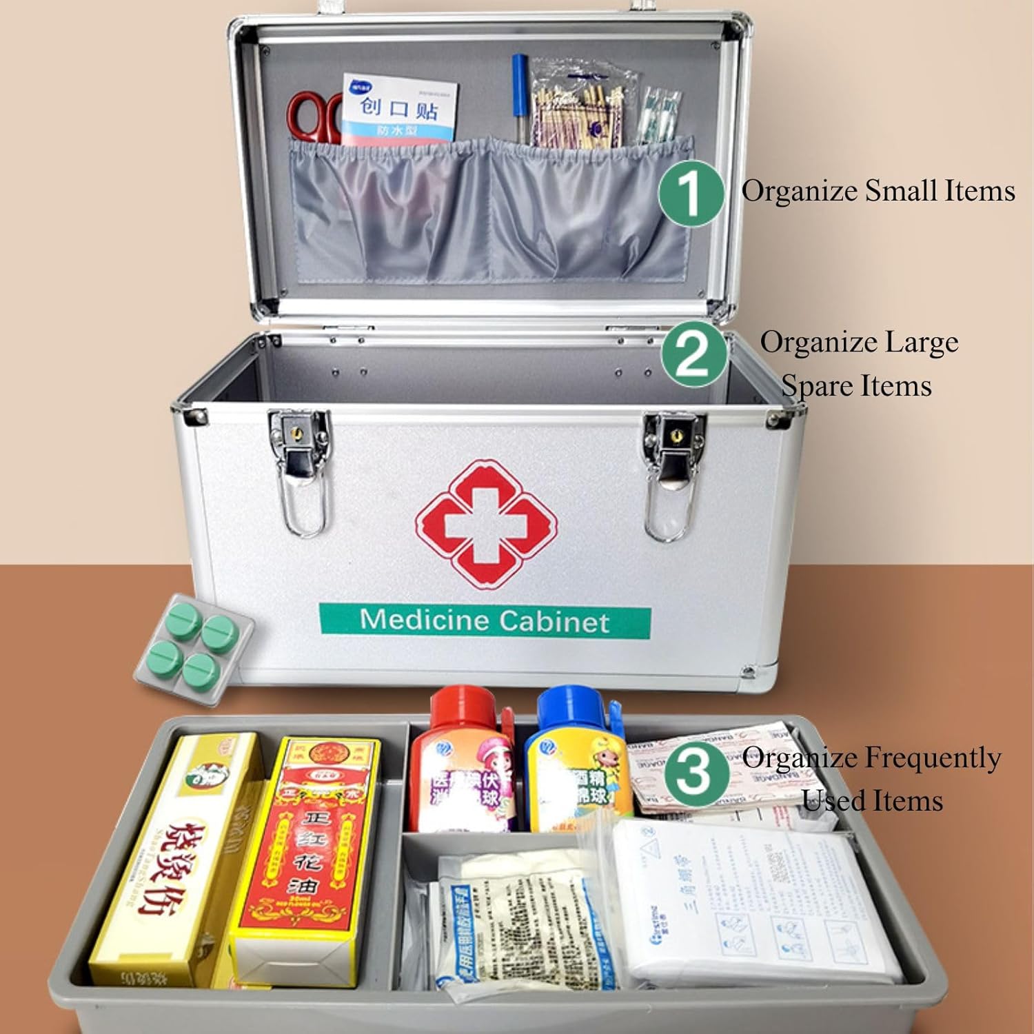 Bangminda Medicine Lock Box with Key Safe Lock