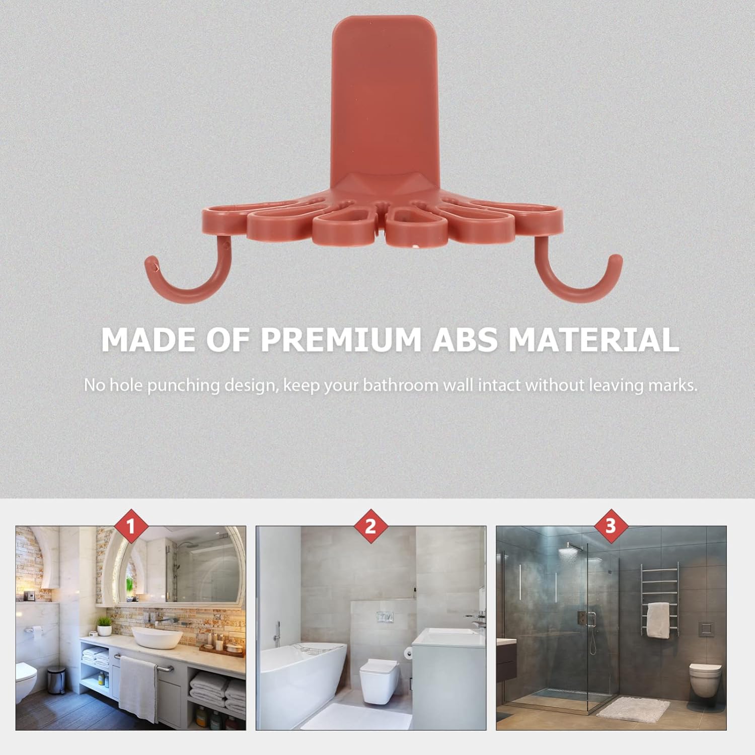 Housoutil Plastic Towel Rack Holder with Swivel Hooks
