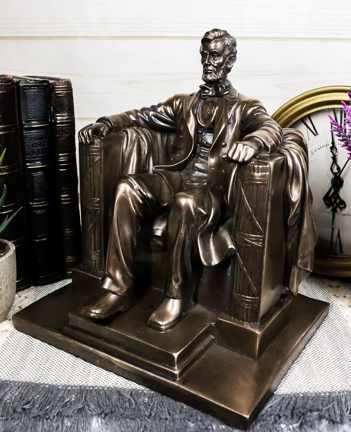 Ebros Gift Faux Bronze Lincoln Figurine 8 H