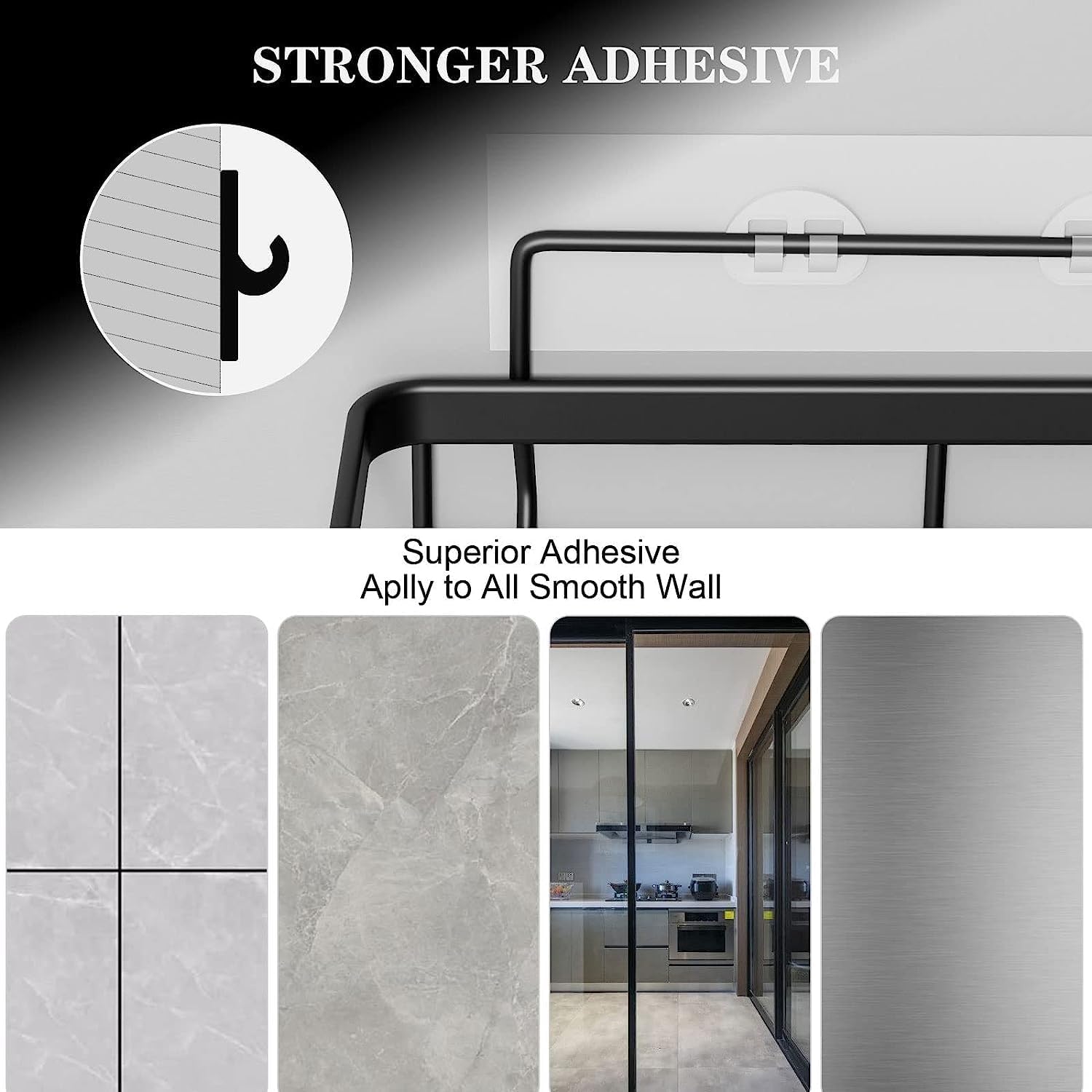 Posyla 5 Pack Stainless Steel Shower Caddy Set