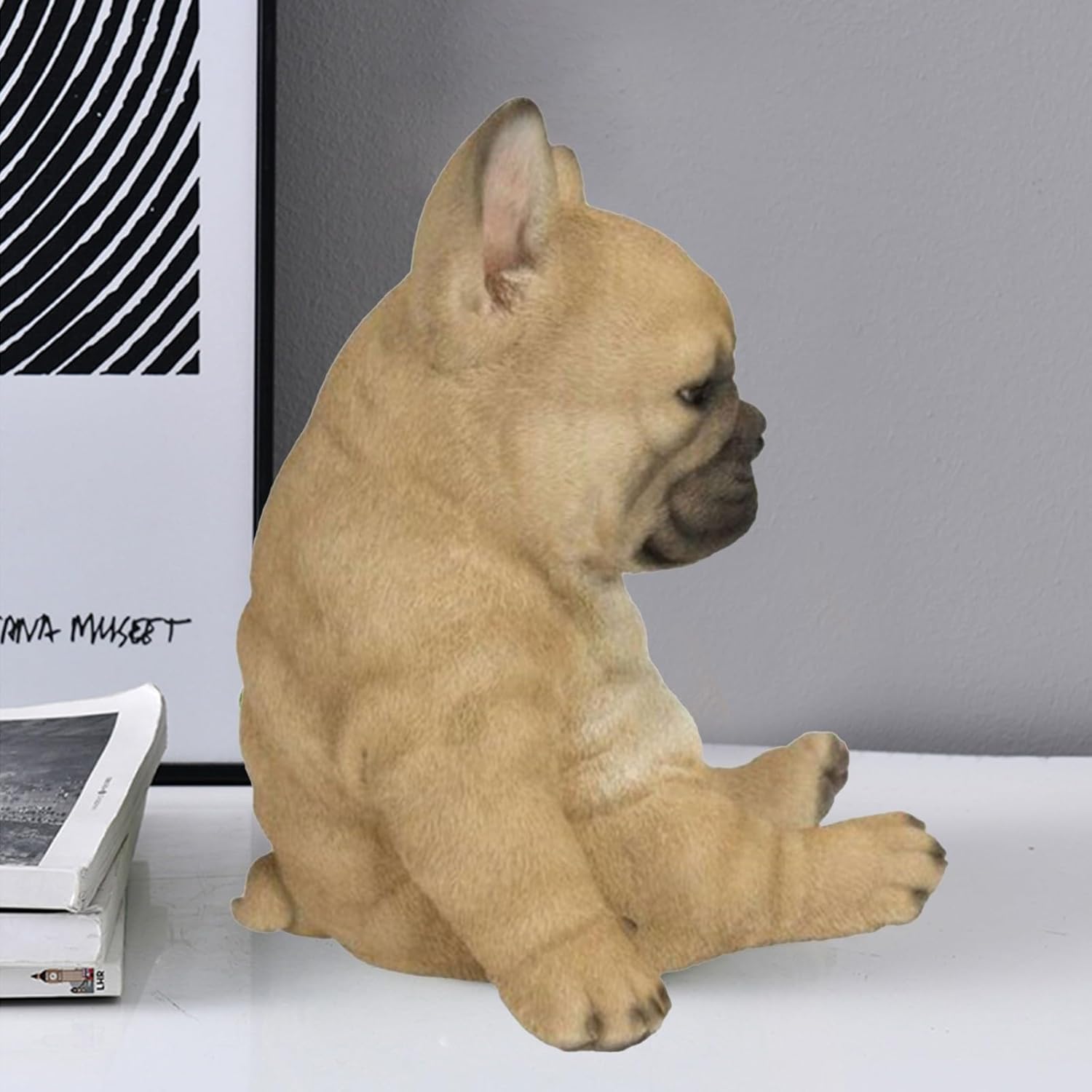 Miniature Dog Statue - Resin Home Decor Sculpture for Bookshelves