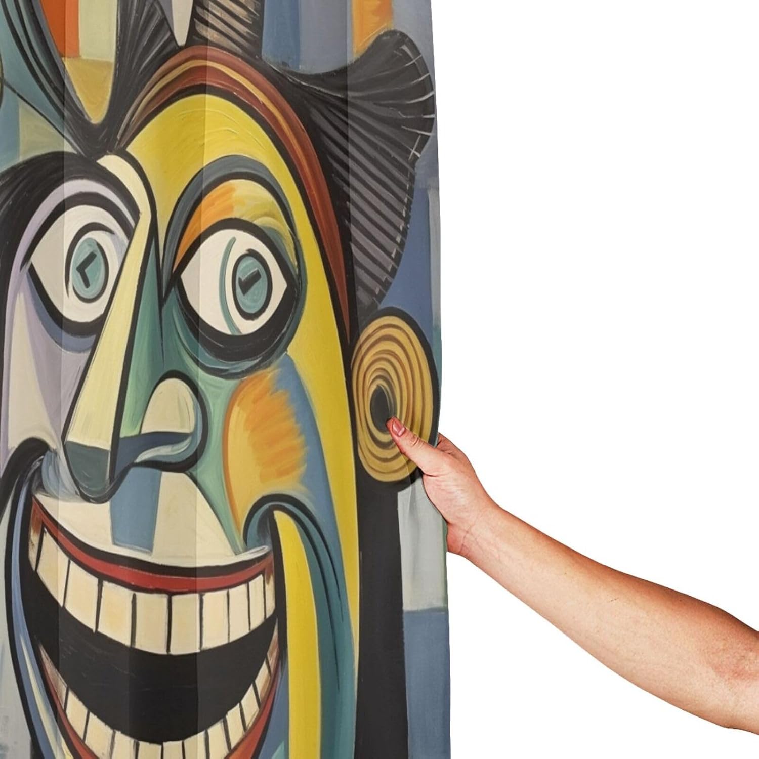 Laughing Boy Boho Shower Curtain Set with 12 Hooks 72x72in 1