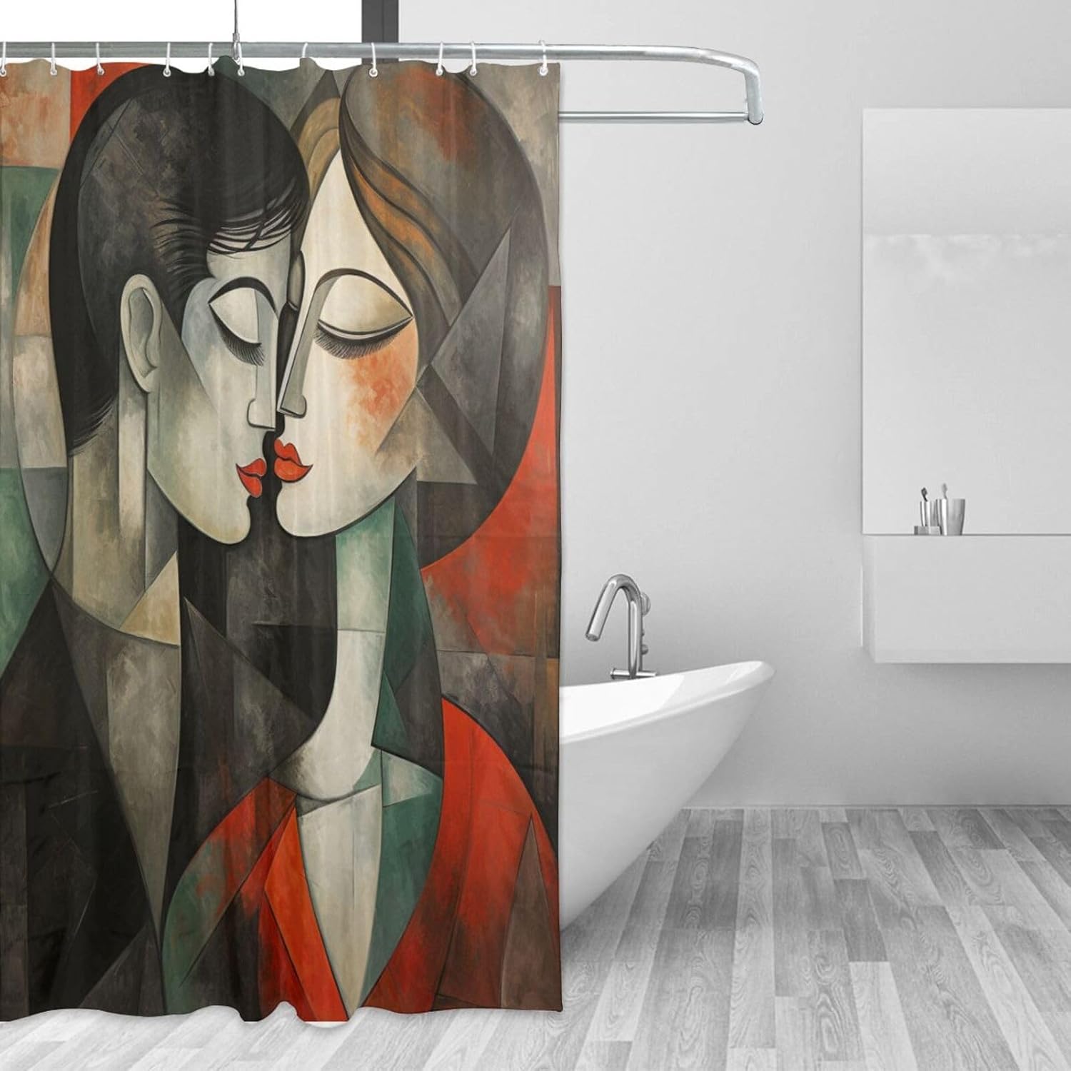 DAOWANGZUO Kissing Girl Boho Shower Curtain Set 1