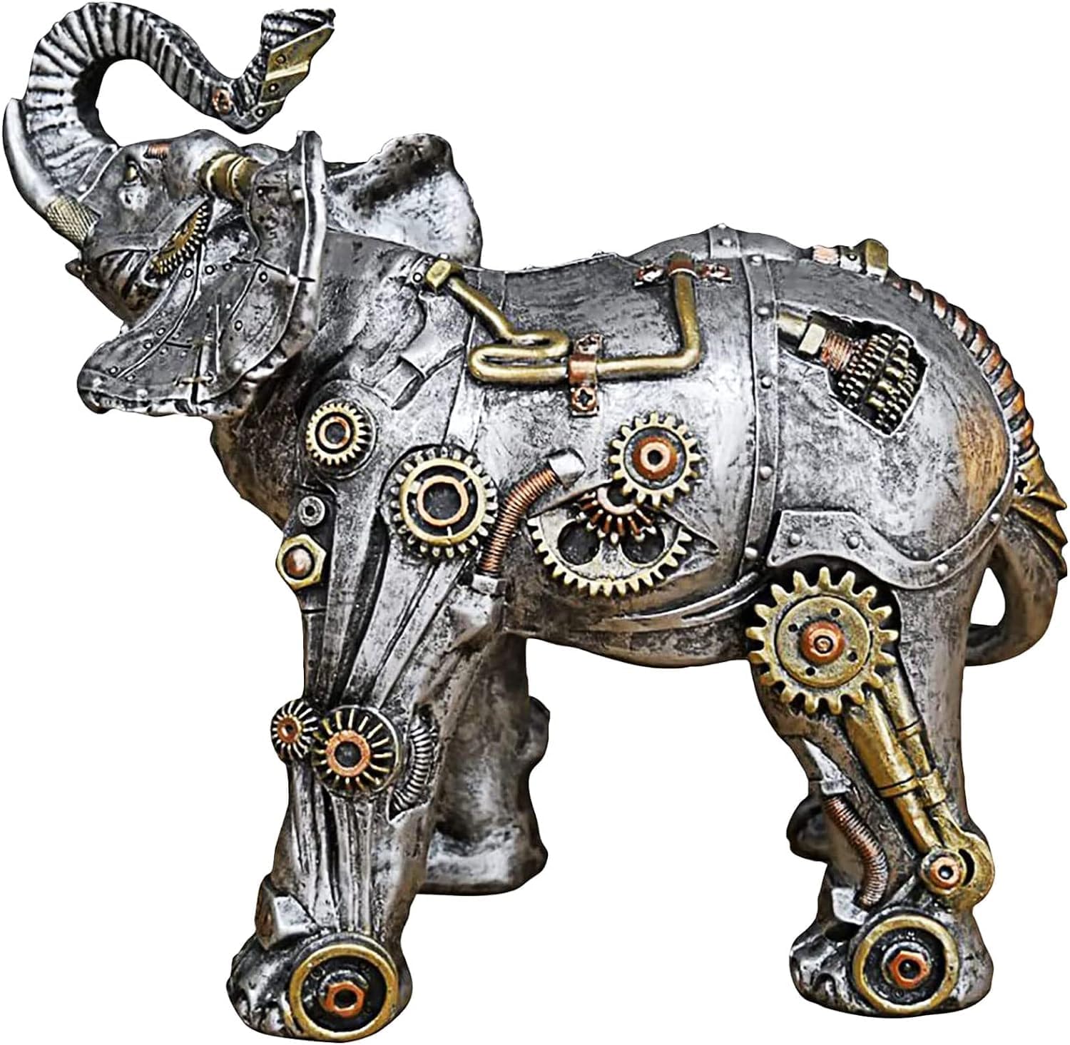 Steampunk Style Elephant Sculpture Modern Home Decor Resin Statue