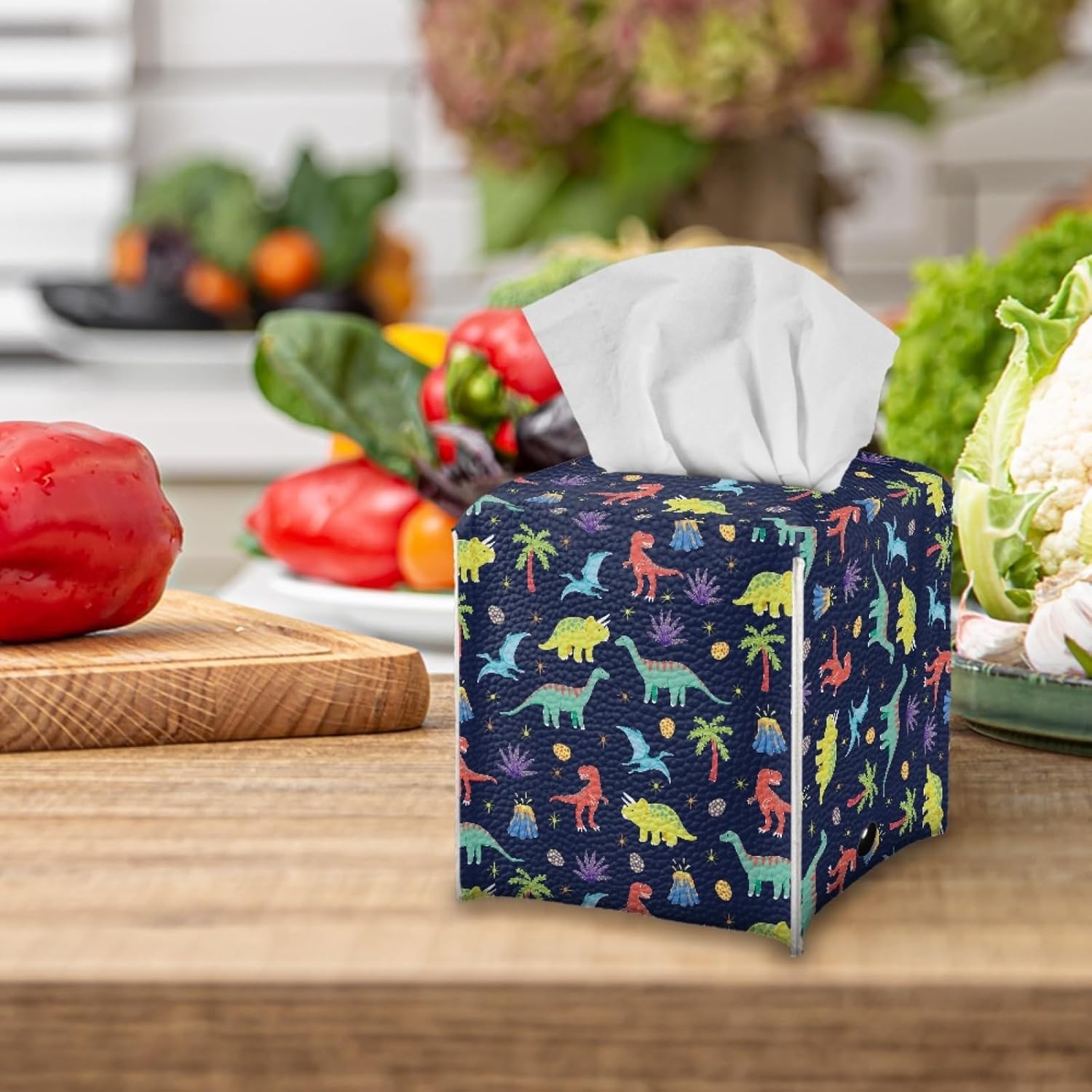 AFPANQZ Cartoon Dinosaur Tissue Box Cover Case