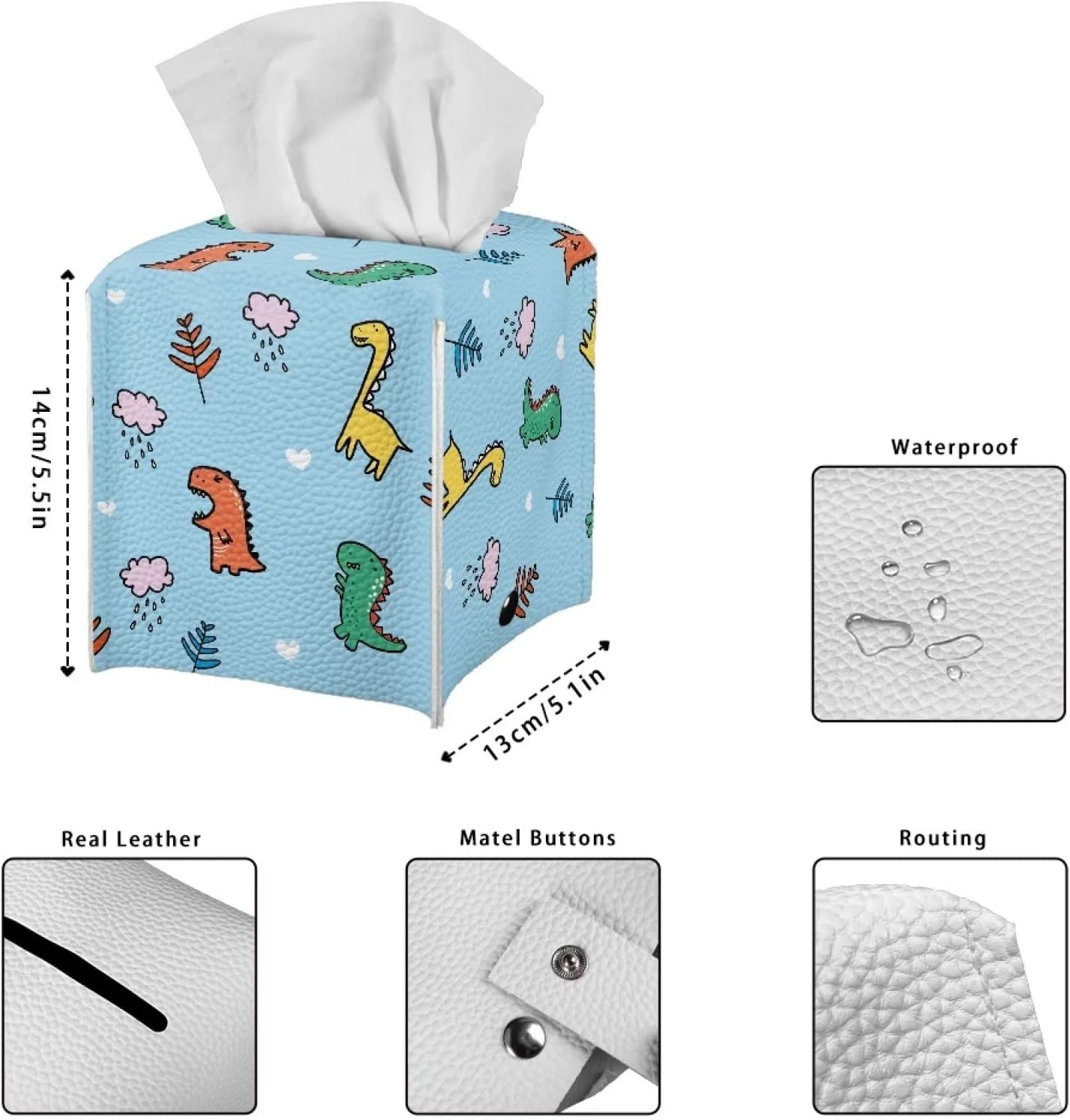 Cartoon Dinosaur Tissue Box Holder for Kids Room Decor