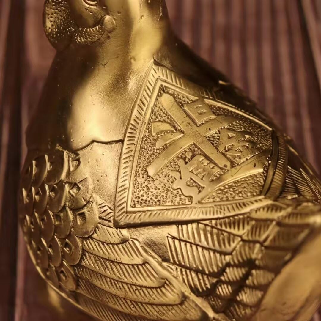 Copper Chicken Statue Zodiac Rooster Home Decor