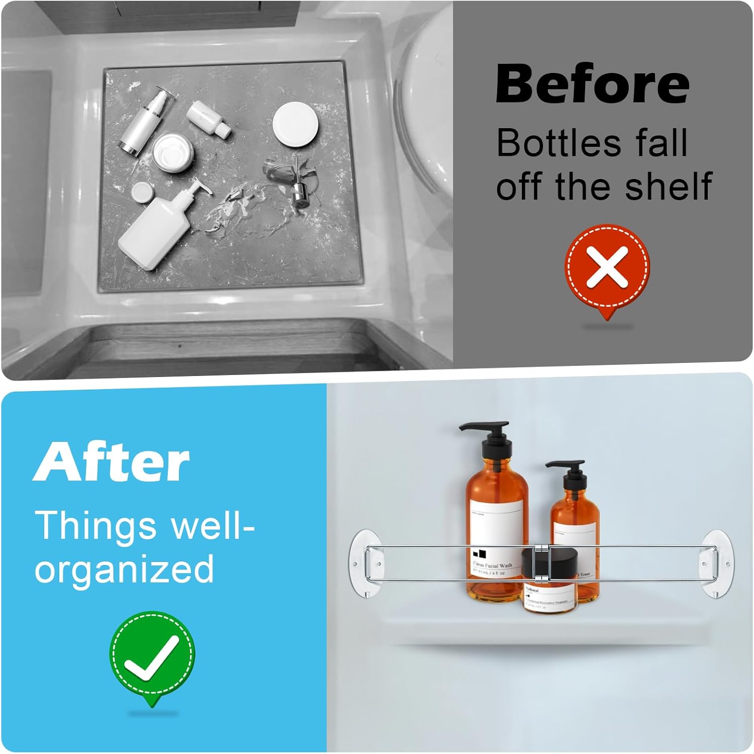 2025 Upgraded Adjustable RV Shower Caddy 2 Pack