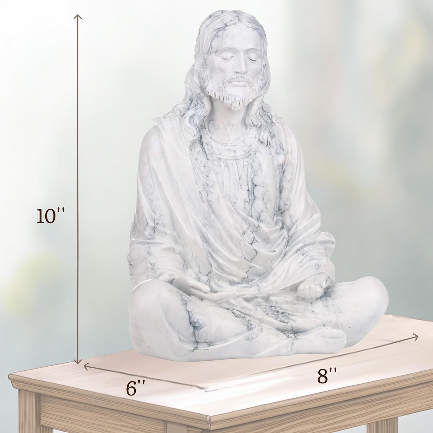 Peace of Christ 10 Inch Marble Statue - Spiritual Decor