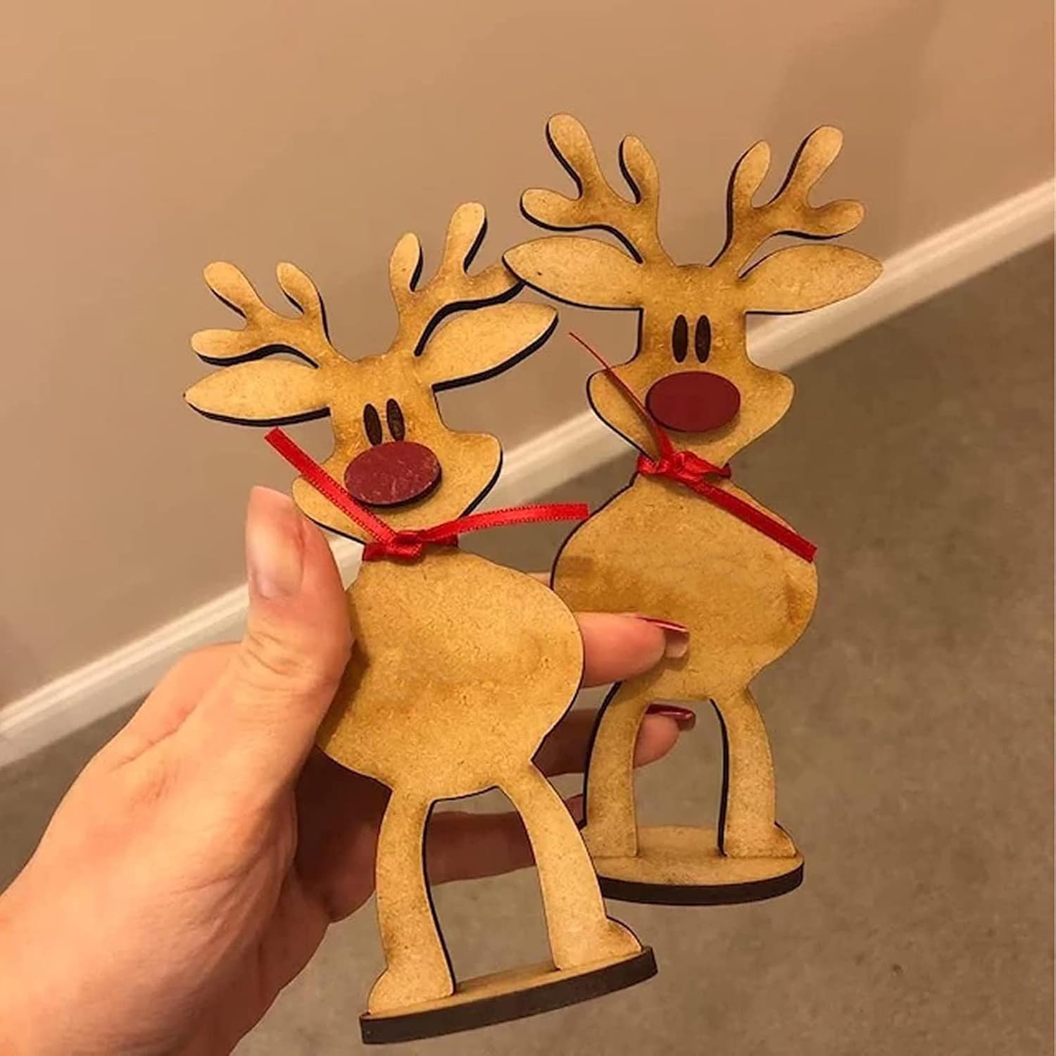 Miniature Reindeer Statue Figurine Home Decor Accent