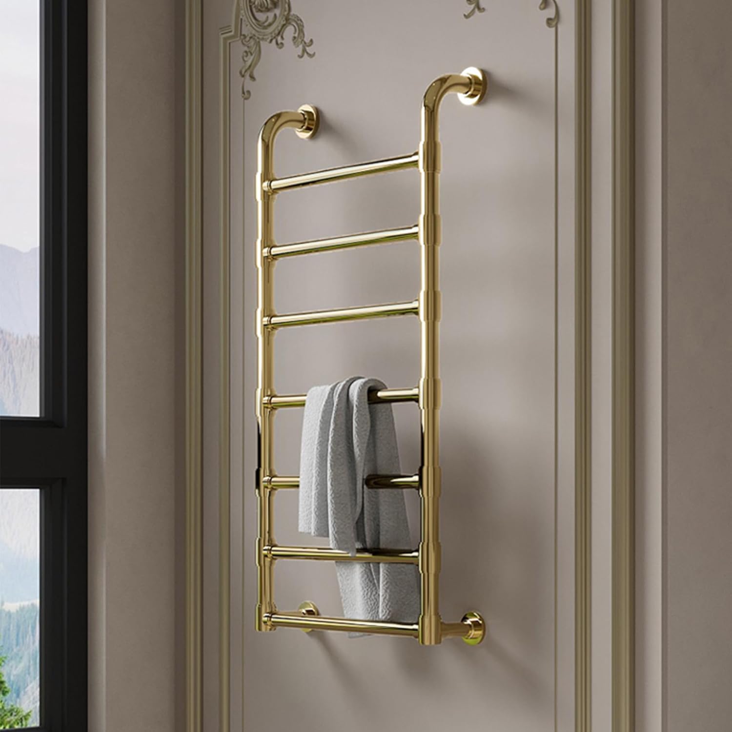 PBhusri Gold Radiator Towel Rail 1969 W x 393 H