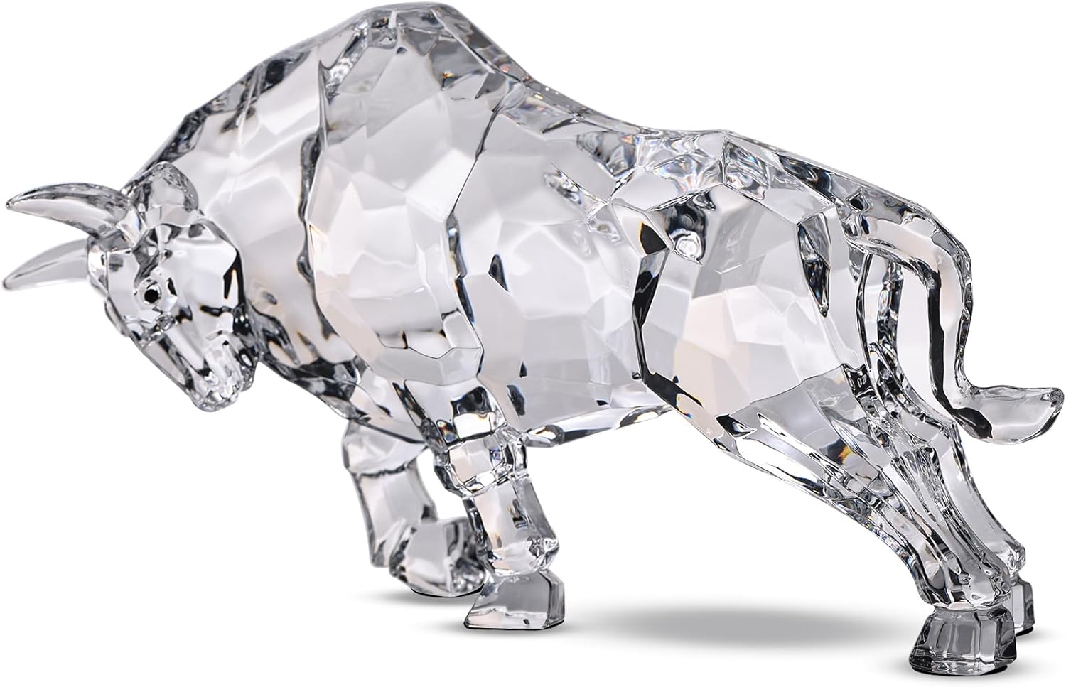 Acrylic Wall Street Bull Statue Office Desk Decor