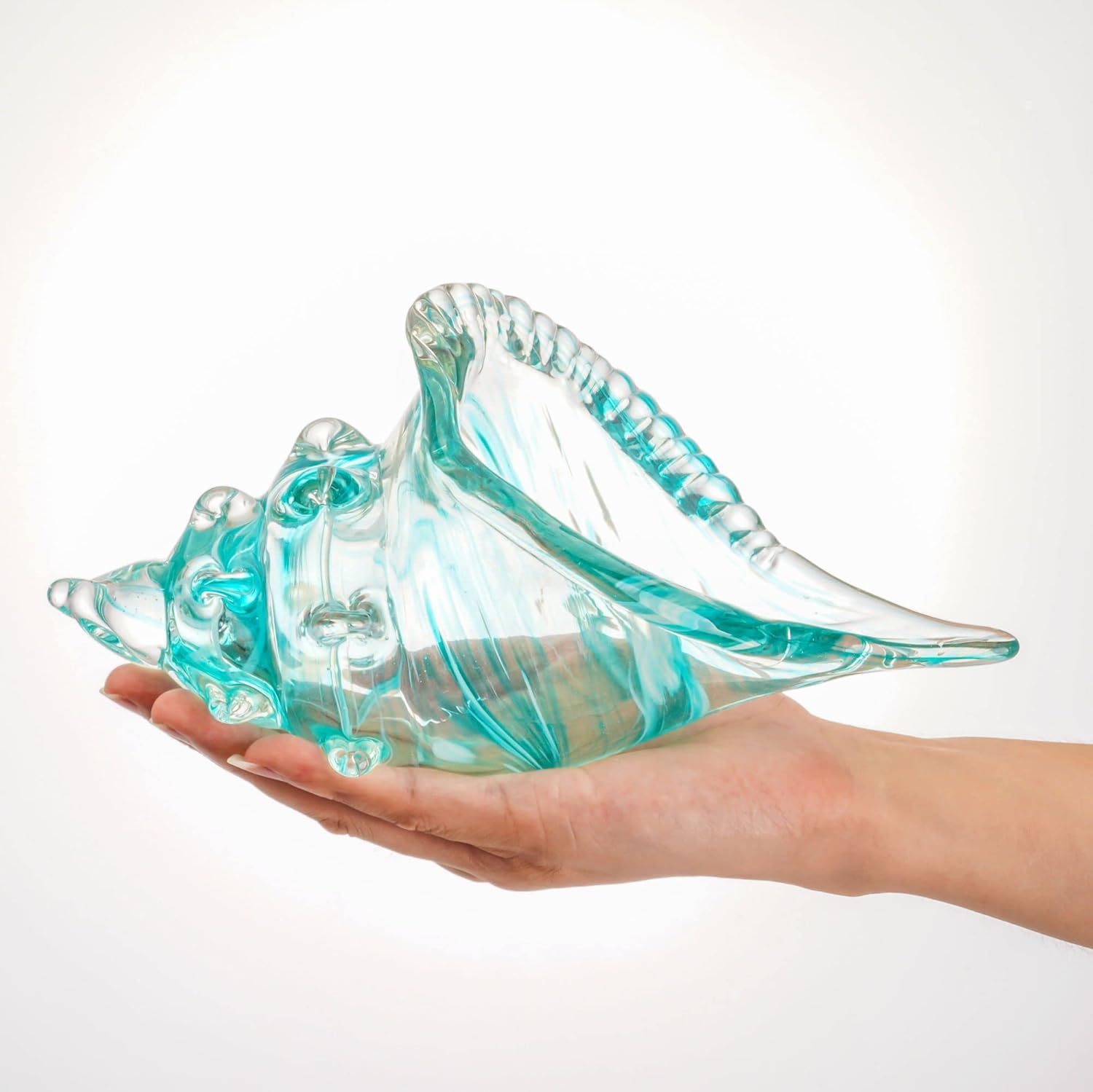 QFkris Hand Blown Glass Conch Figurine Home Decor 1