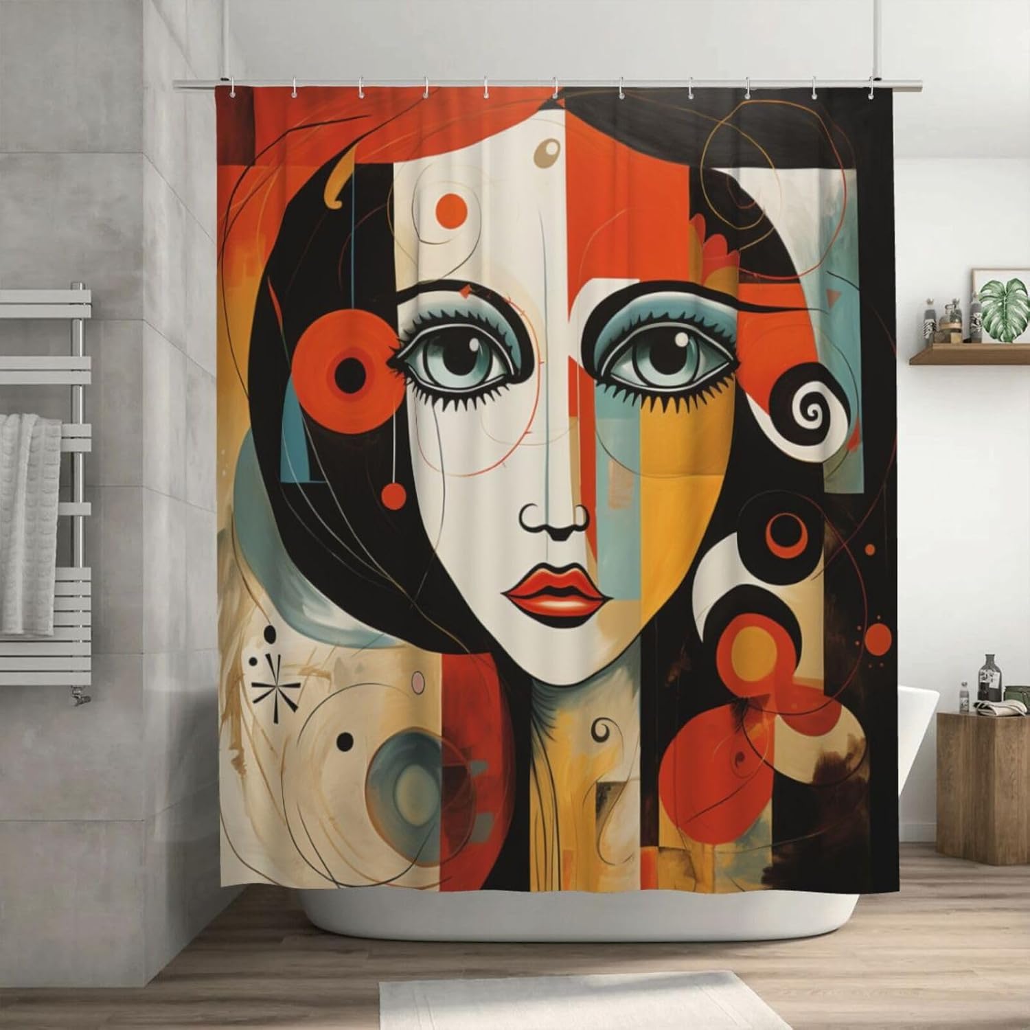 DAOWANGZUO Female Face Shower Curtain Set 1