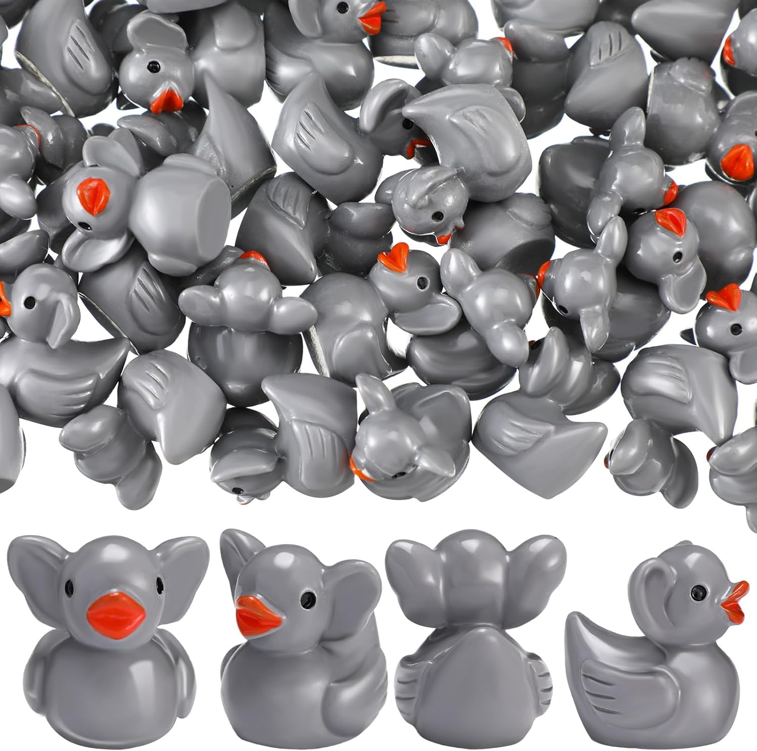 VioraWhite 50 Pcs Mini Elephant Duck Figurines
