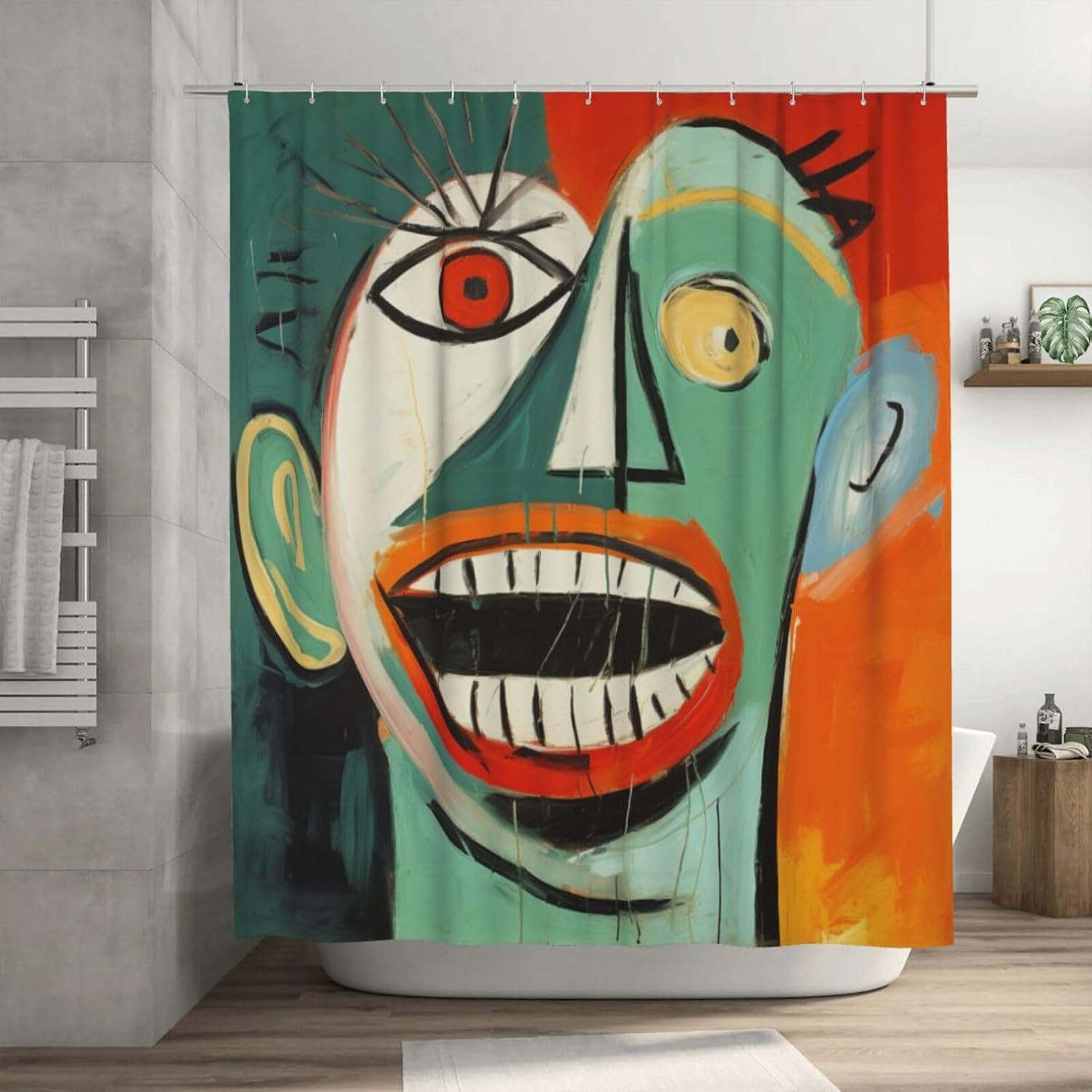 Laughing Boy Shower Curtain Set with 12 Hooks 72x72in